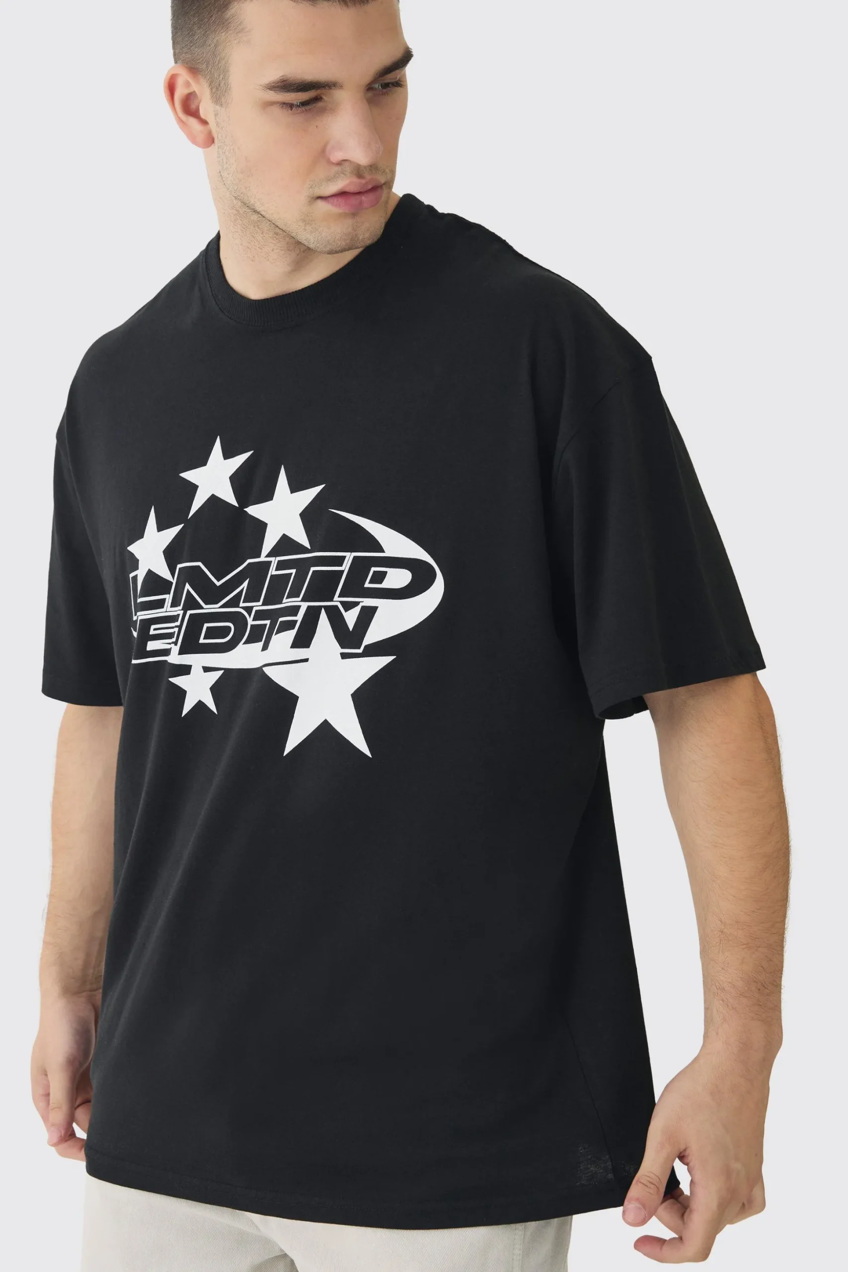 Tall Limited Edition Star Print Graphic T-Shirt | BoohooMAN UK