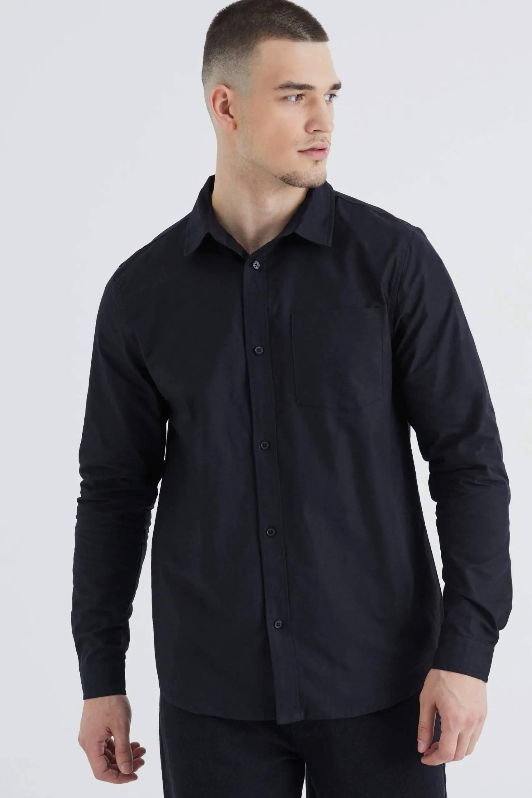 Tall Long Sleeve Oxford Shirt | BoohooMAN UK