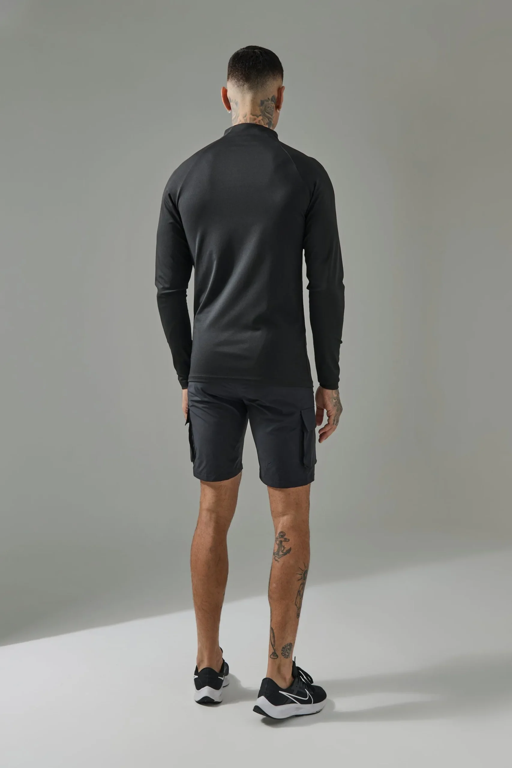 Tall Man Active Training Dept Muscle Fit 1/4 Zip | BoohooMAN UK