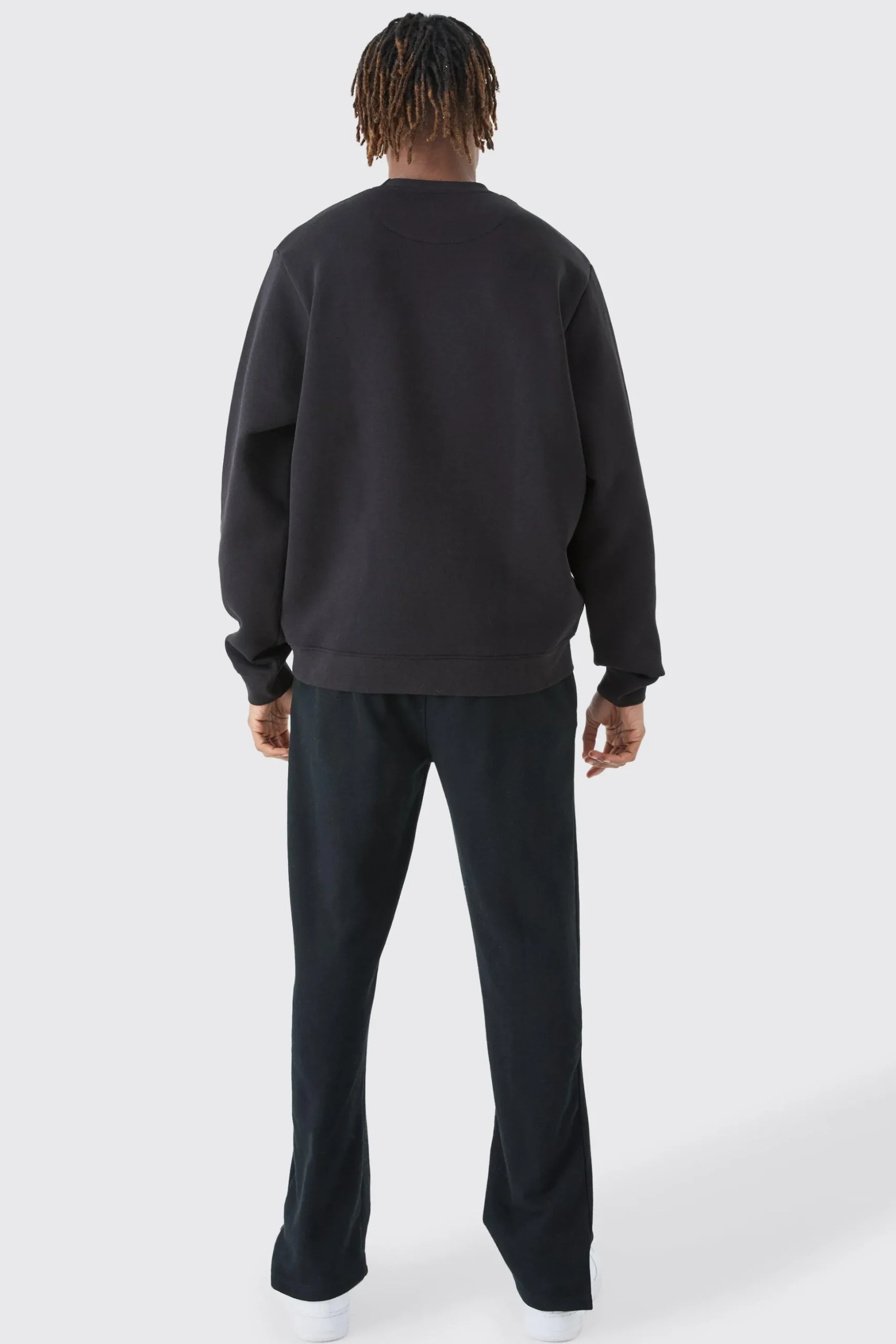 Tall Man Dash Crew Neck Sweatshirt In Black | BoohooMAN UK