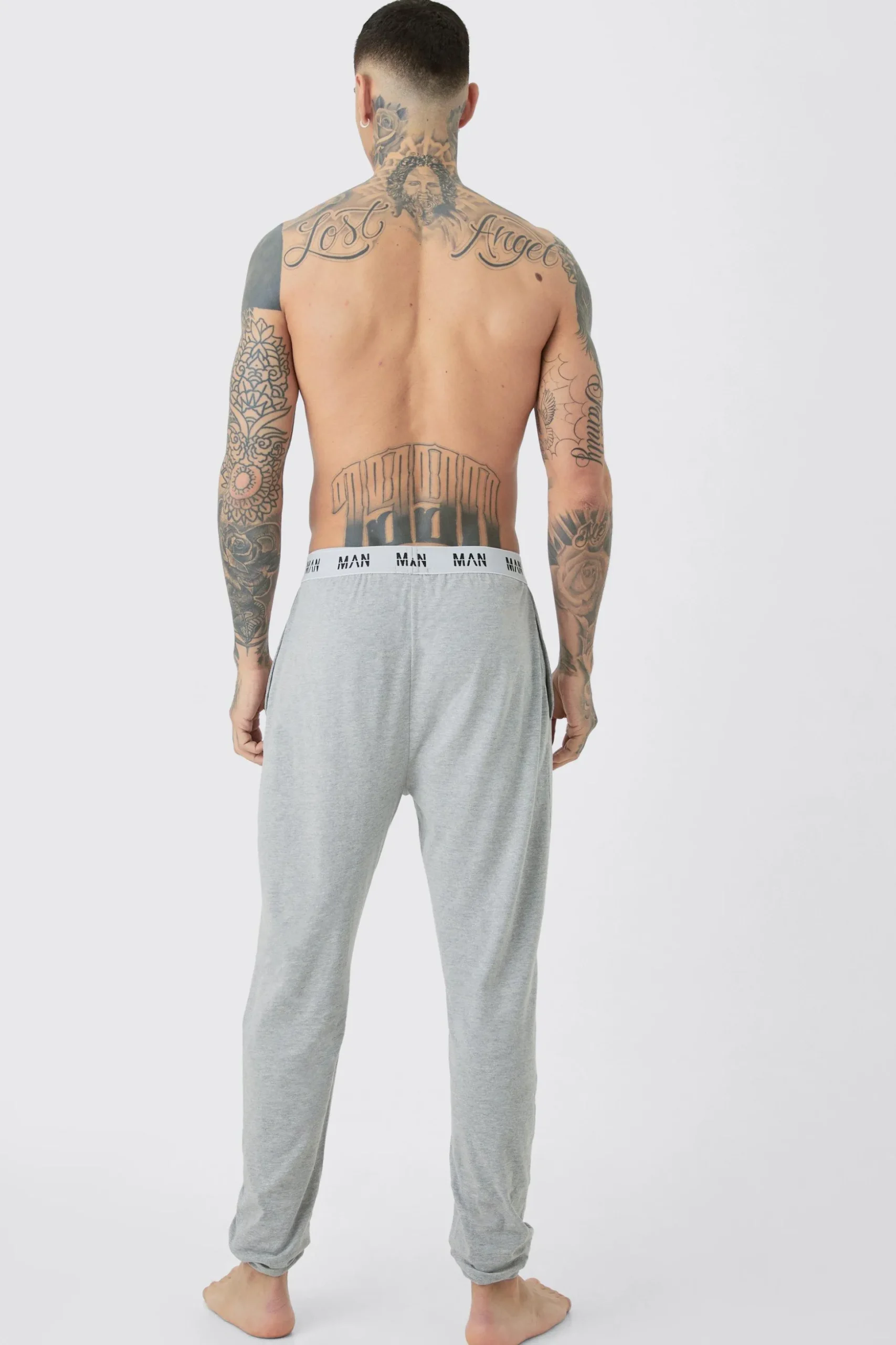 Tall Man Loungewear Joggers In Grey Marl | BoohooMAN UK