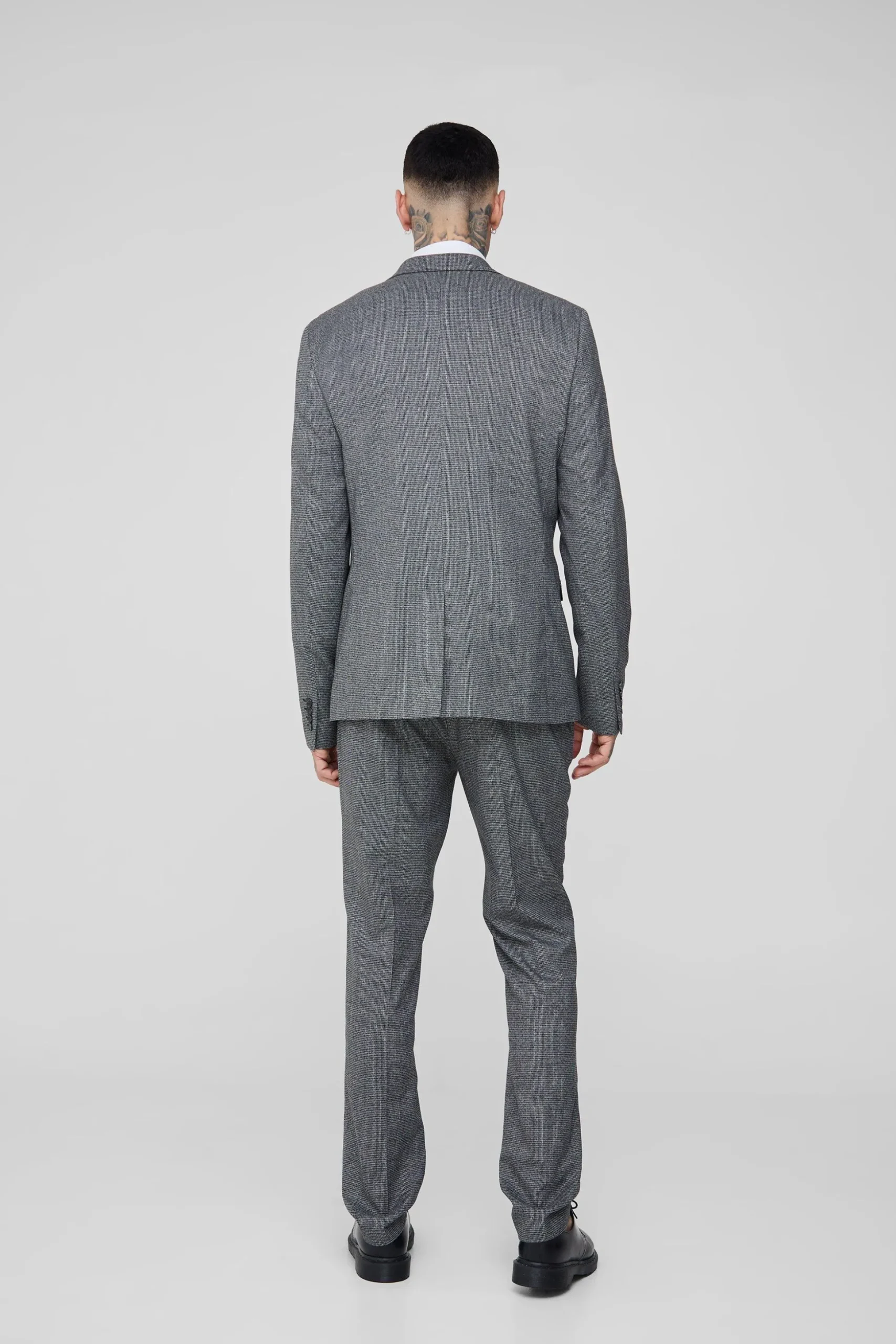 Tall Mini Dogtooth Single Breasted Slim Fit Suit Jacket | BoohooMAN UK