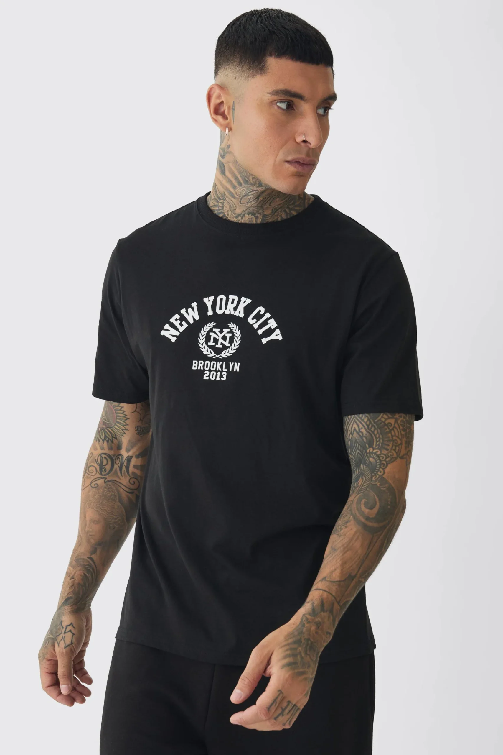 Tall New York City Varsity T-Shirt | BoohooMAN UK