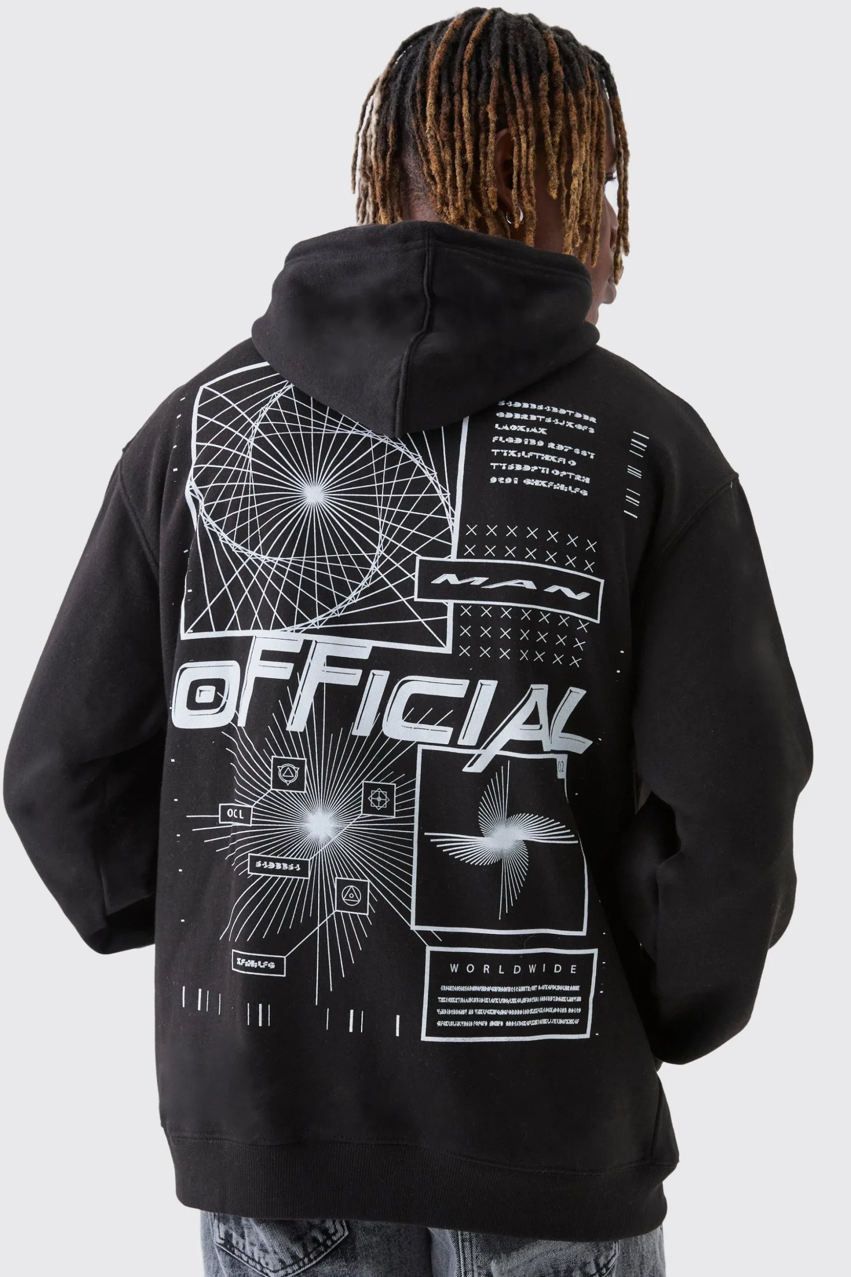 Tall Official Abstract Graphic Oversized Hoodie | BoohooMAN UK