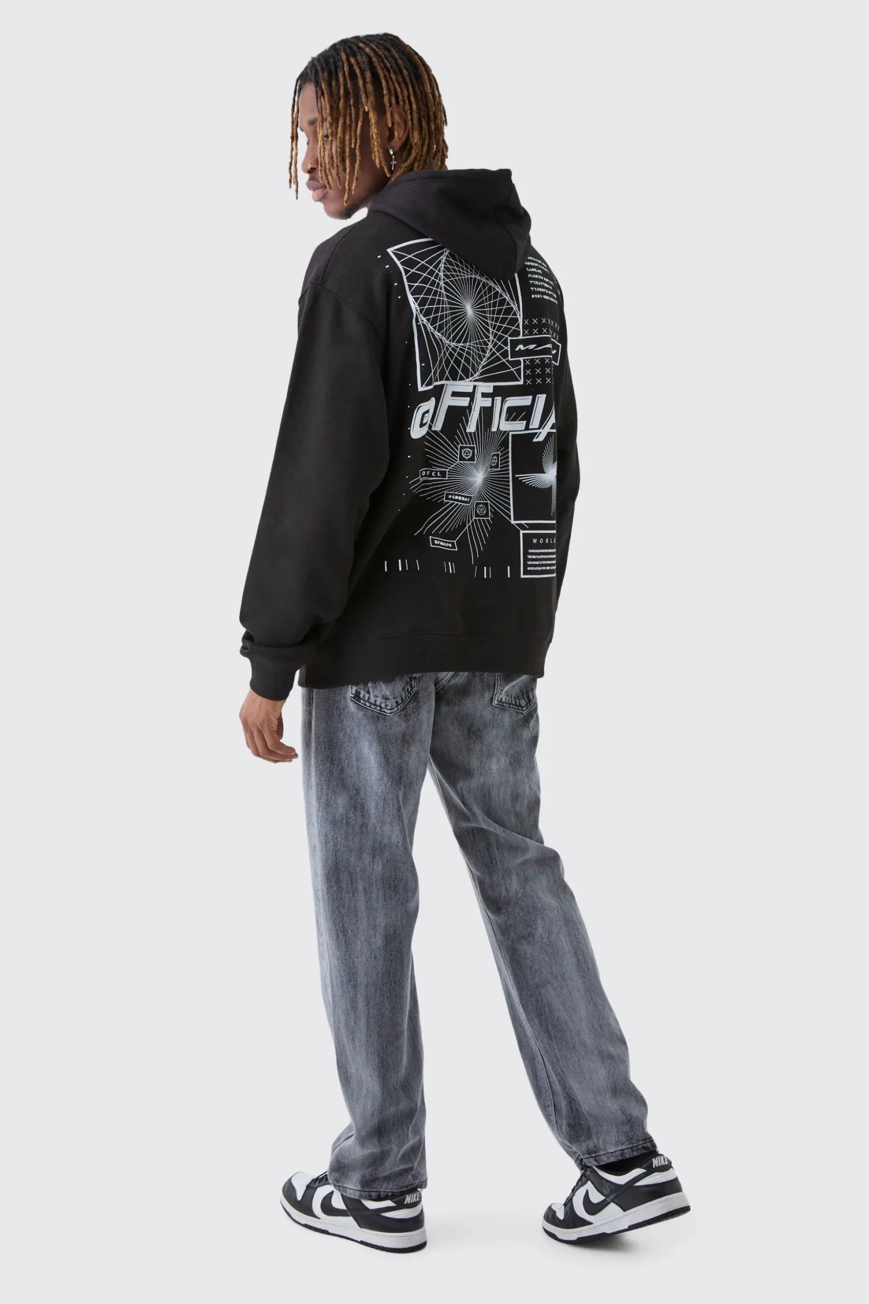 Tall Official Abstract Graphic Oversized Hoodie | BoohooMAN UK