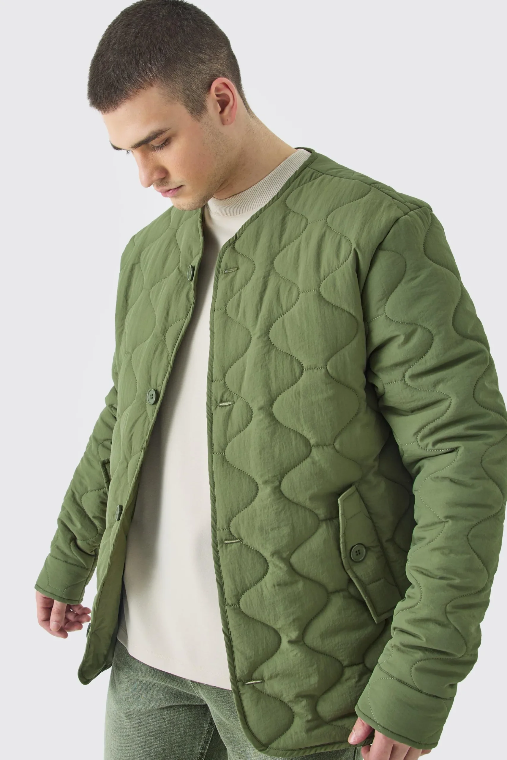 Tall Onion Quilted Liner Jacket | BoohooMAN UK