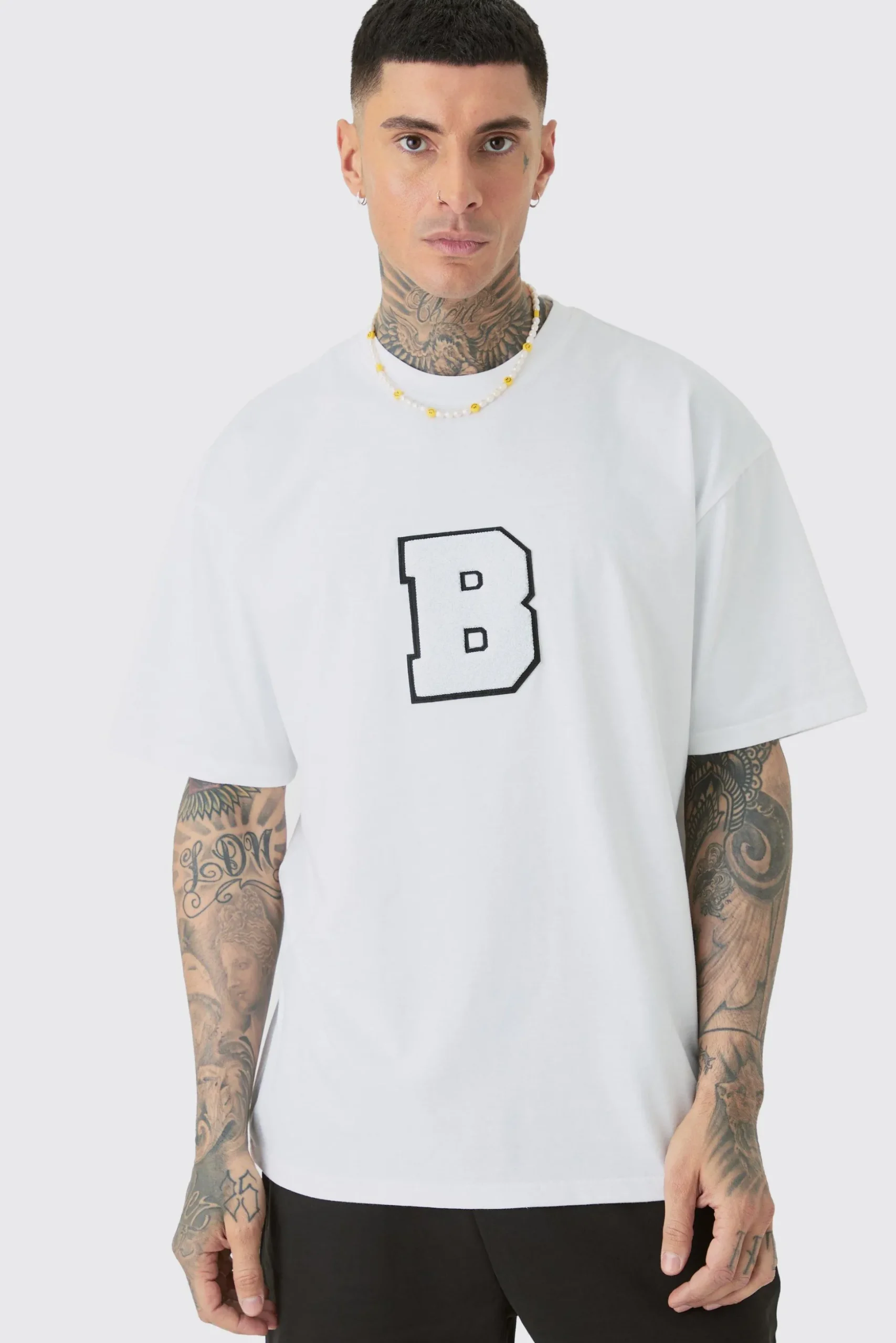Tall Oversized Applique T-shirt | BoohooMAN UK