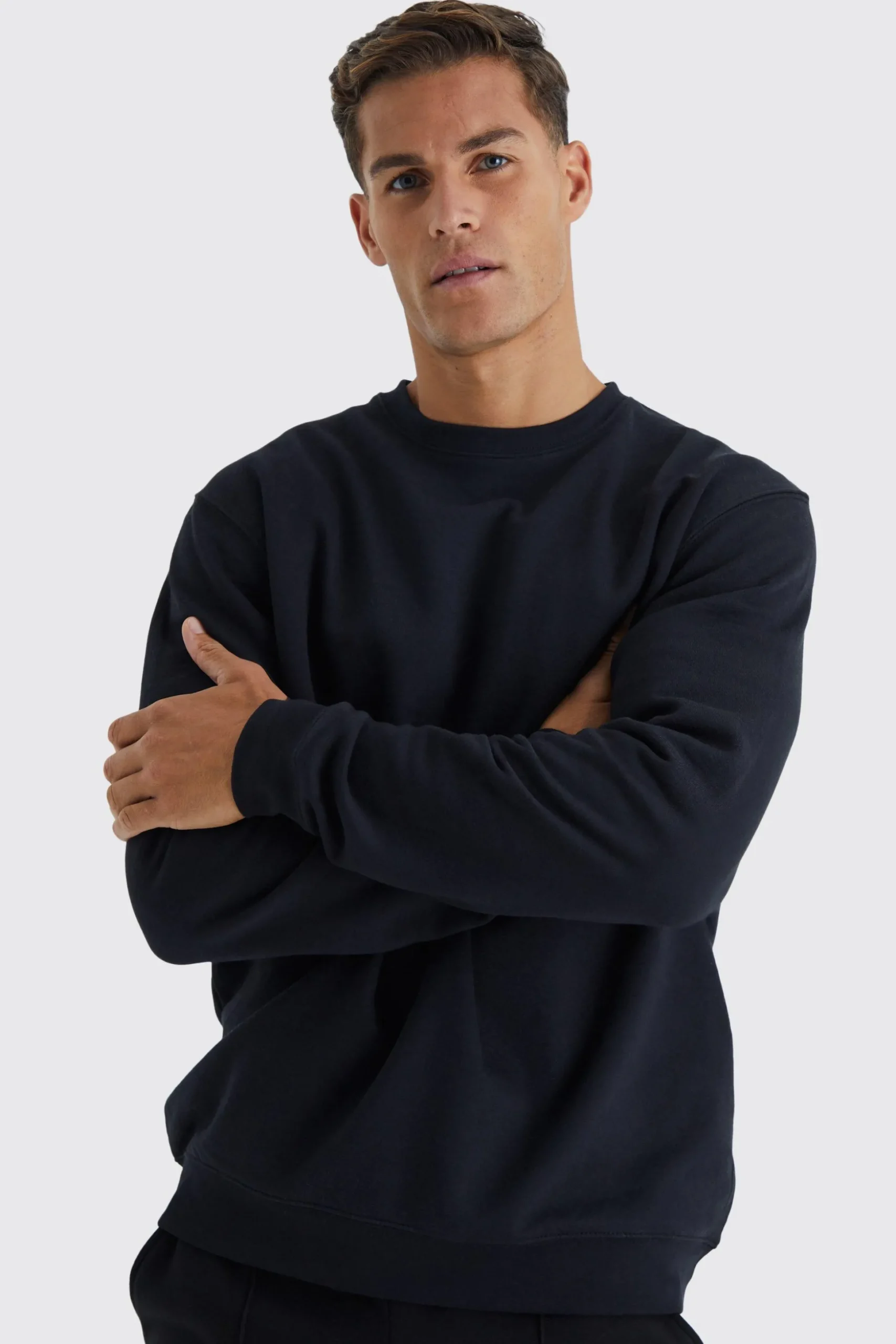 Tall Oversized Basic Sweatshirt | BoohooMAN UK