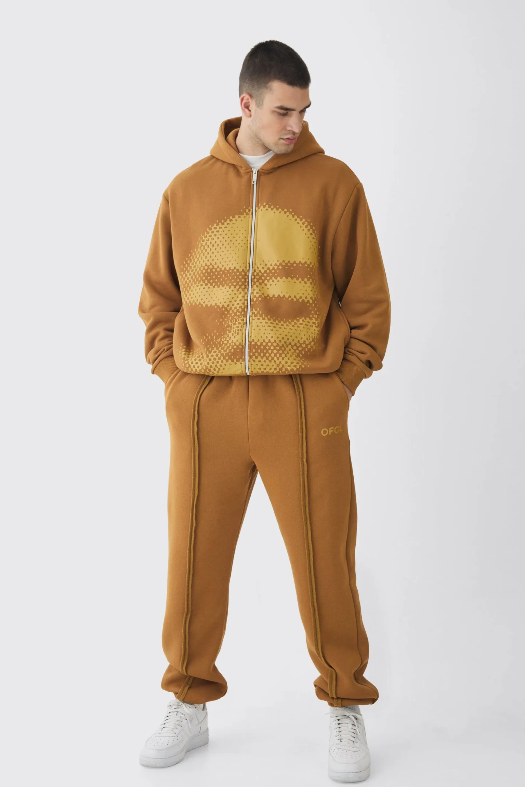 Tall Oversized Boxy Grafiti Print Hooded Relaxed Jogger Tracksuit | BoohooMAN UK