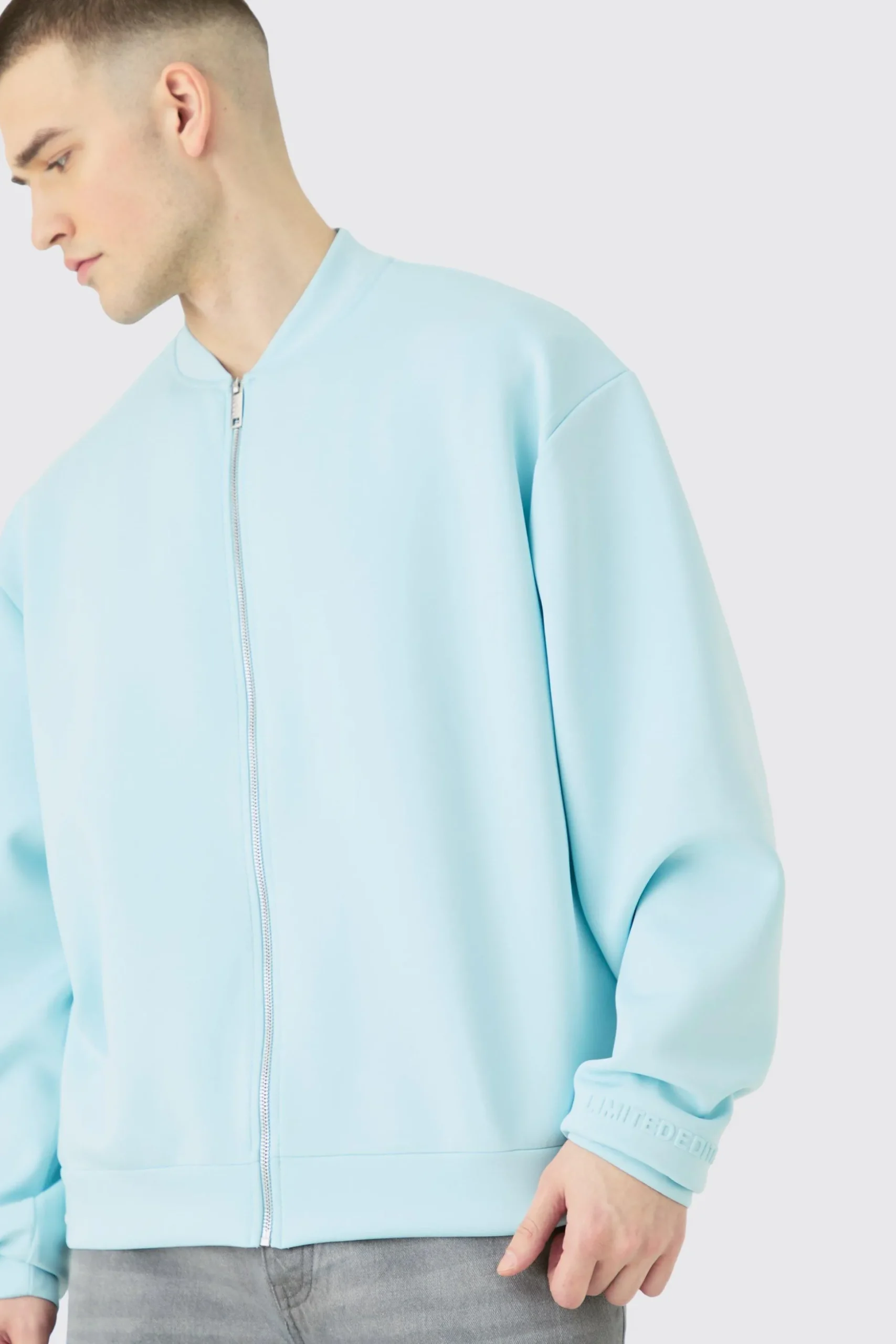 Tall Oversized Boxy Scuba Bomber Jacket | BoohooMAN UK