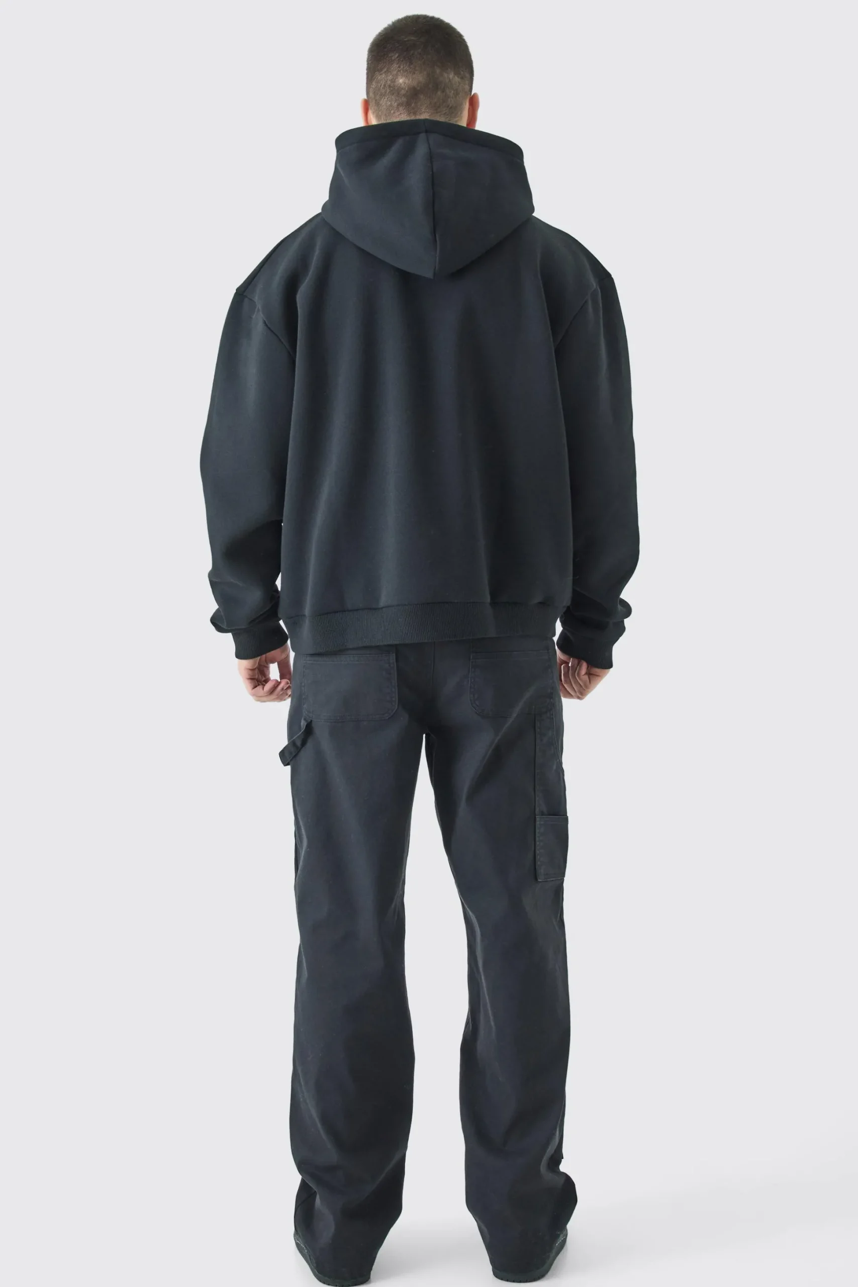 Tall Oversized Boxy Skull Line Drawing Hoodie | BoohooMAN UK