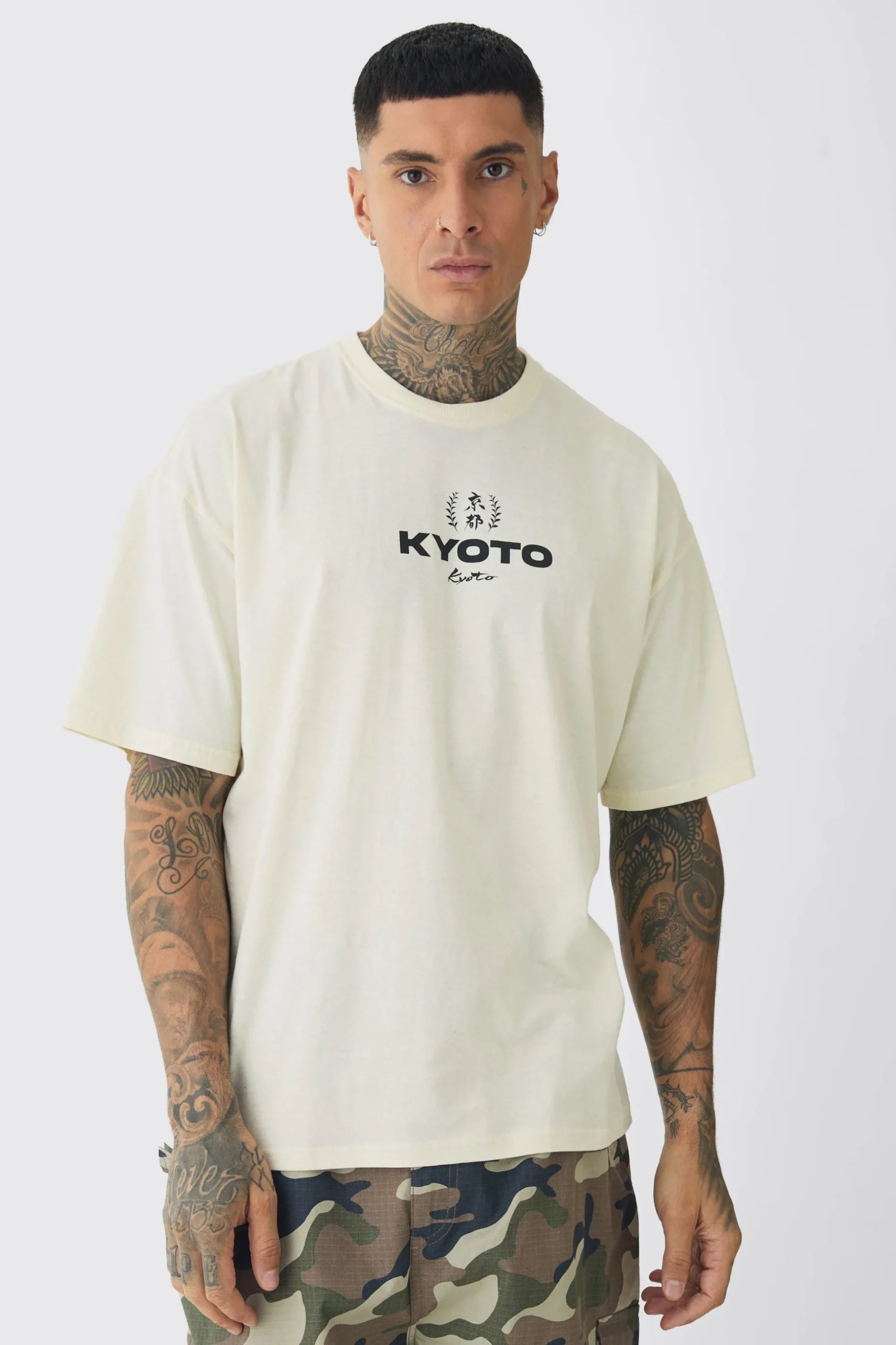 Tall Oversized Kyoto Graphic T-Shirt | BoohooMAN UK