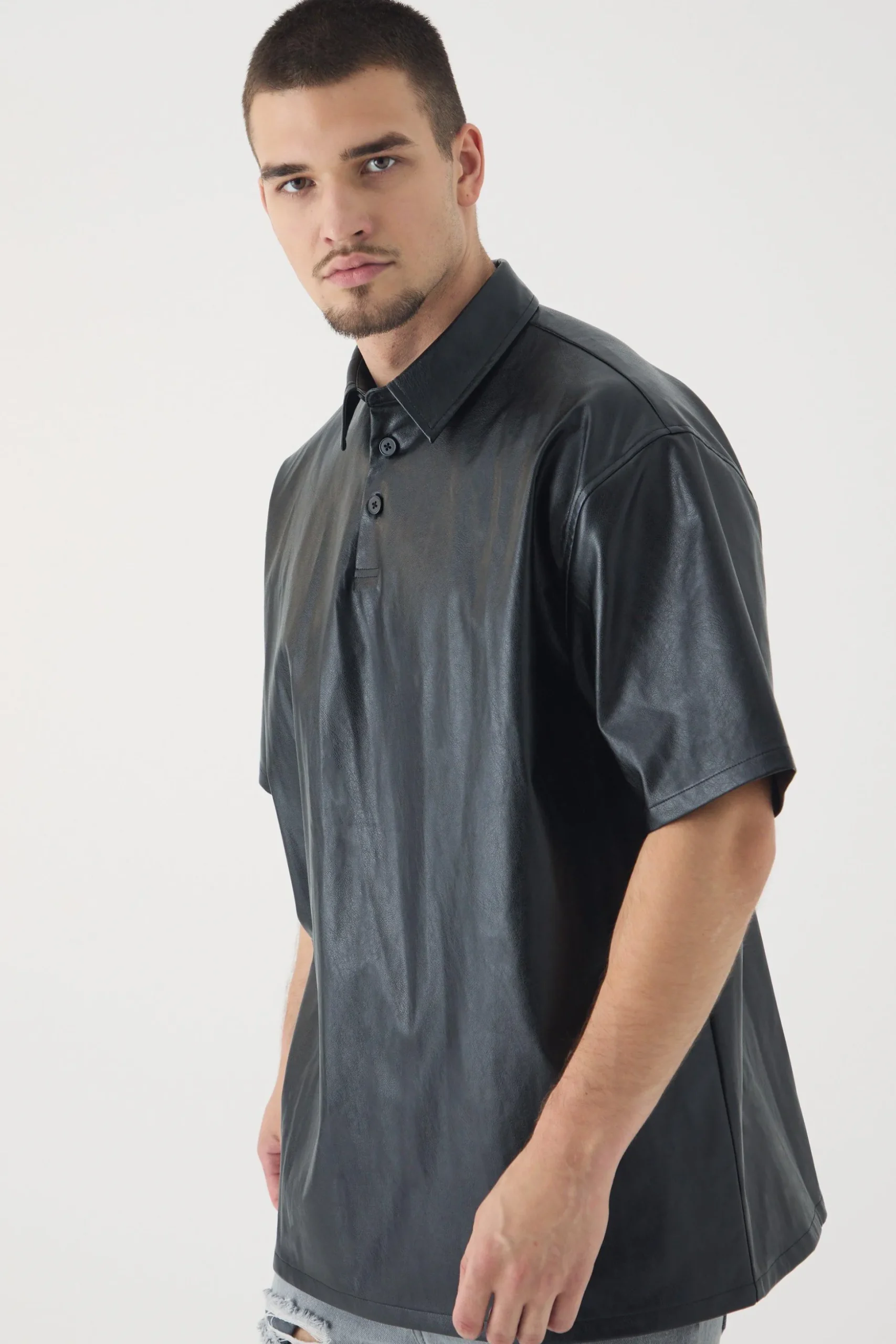 Tall Oversized Rugby Polo Shirt | BoohooMAN UK