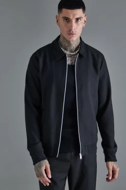 Tall Oversized Smart Bomber Jacket | BoohooMAN UK