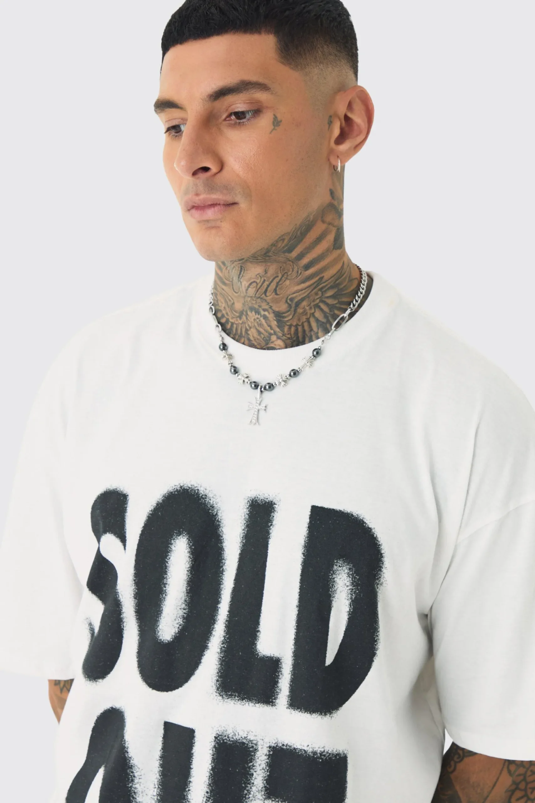 Tall Oversized Sold Out Print T-shirt | BoohooMAN UK