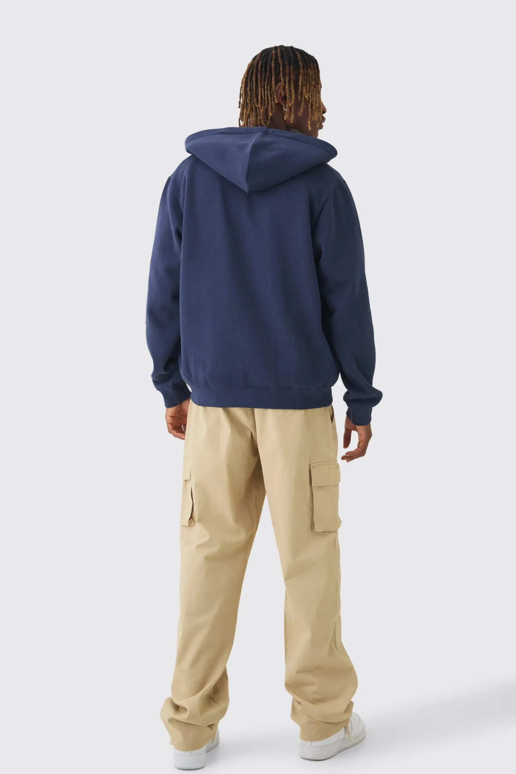 Tall Relaxed Fit Fixed Waist Cargo Trousers | BoohooMAN UK