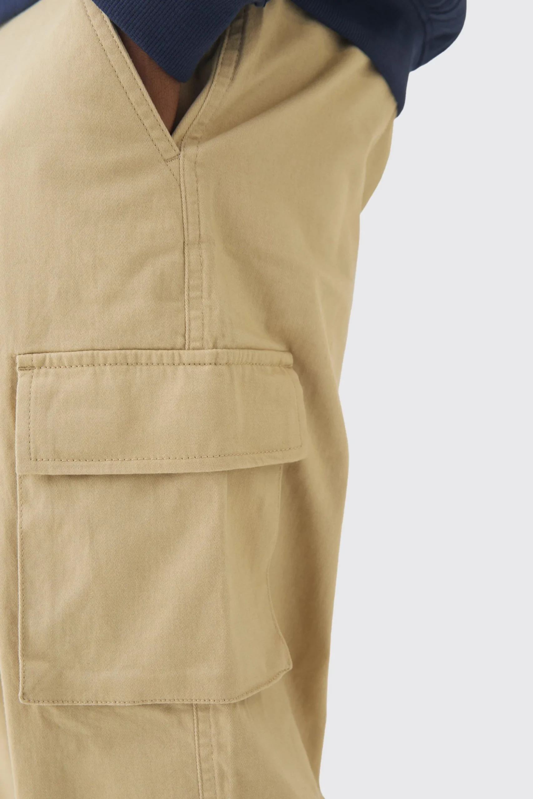 Tall Relaxed Fit Fixed Waist Cargo Trousers | BoohooMAN UK