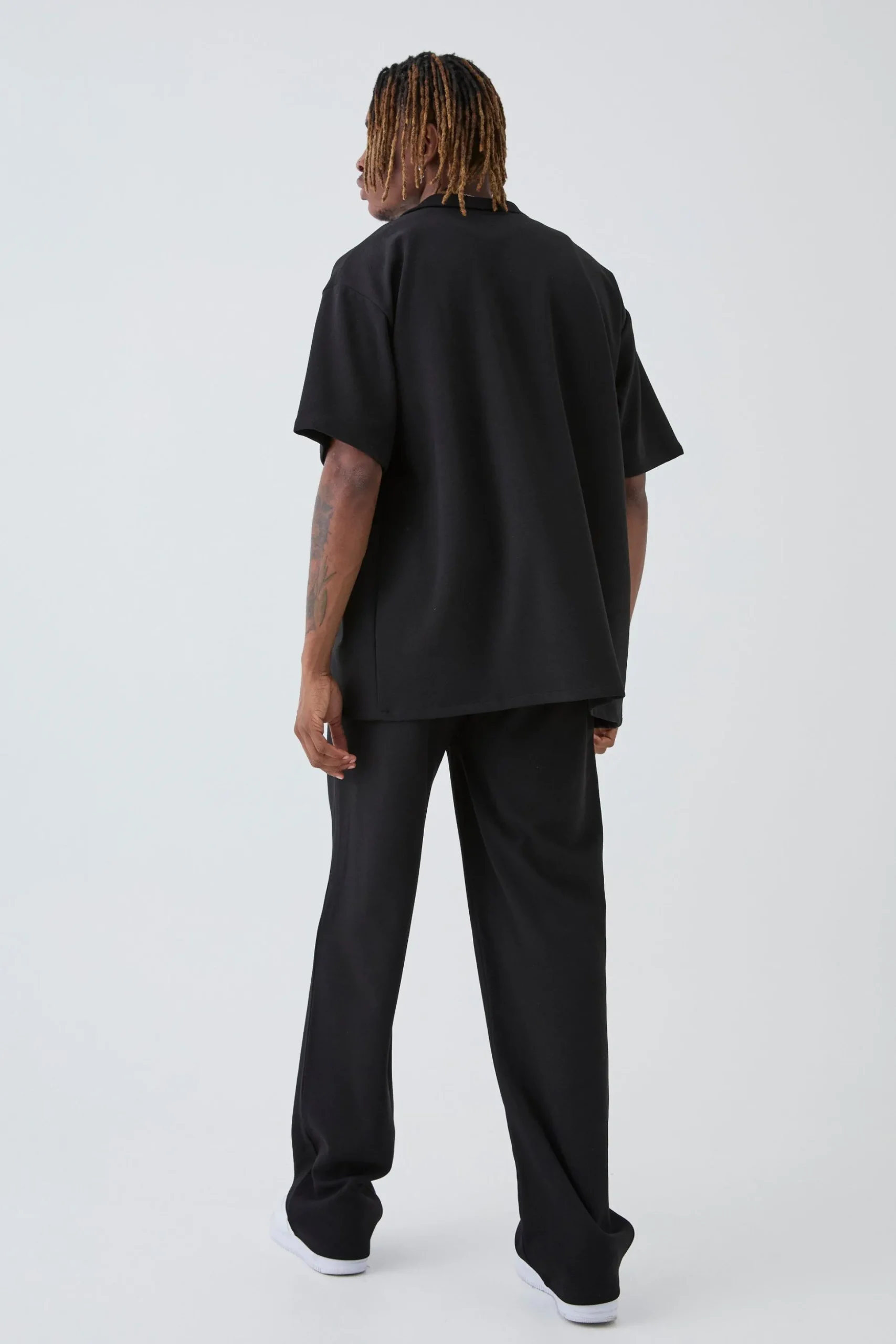 Tall Scuba Twill Oversized Shirt & Trouser Set | BoohooMAN UK