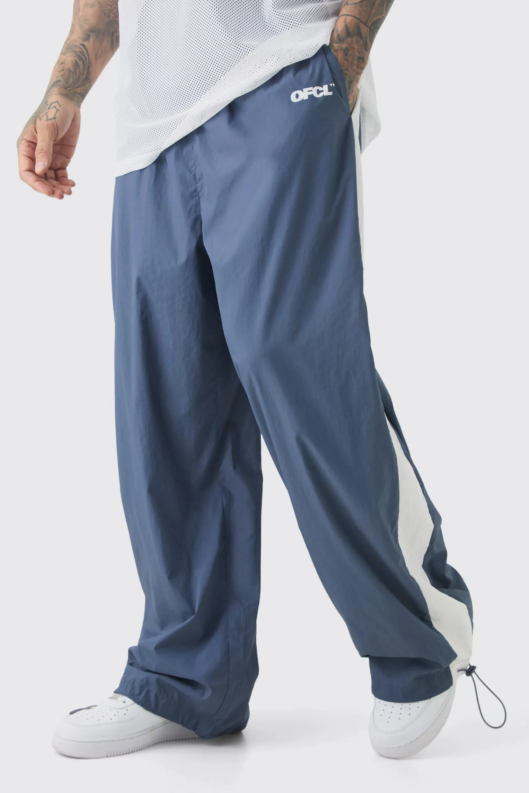 Tall Side Panel Track Pants In Charcoal | BoohooMAN UK