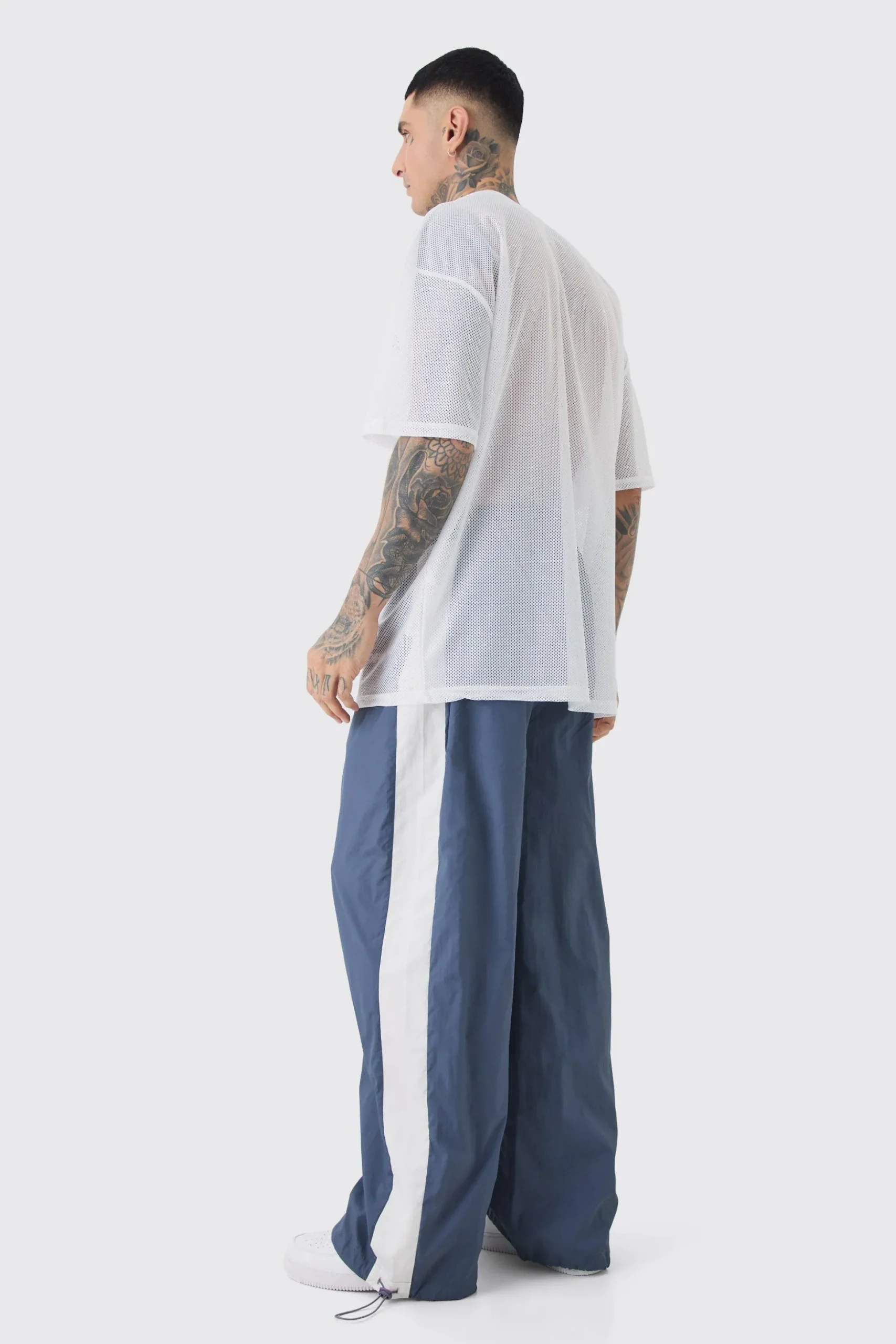 Tall Side Panel Track Pants In Charcoal | BoohooMAN UK
