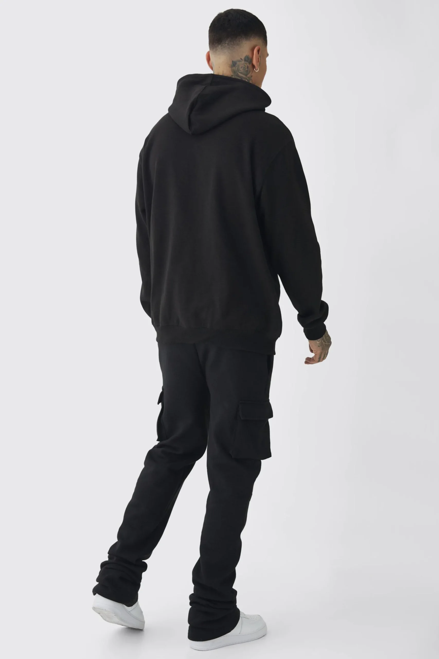 Tall Skinny Fit Extreme Stacked Woven Tab Cargo Jogger | BoohooMAN UK