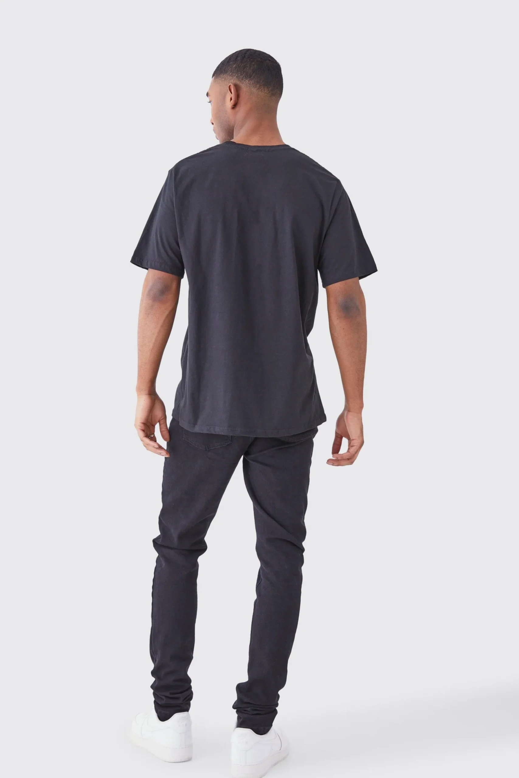 Tall Skinny Stacked Distressed Ripped Jeans | BoohooMAN UK