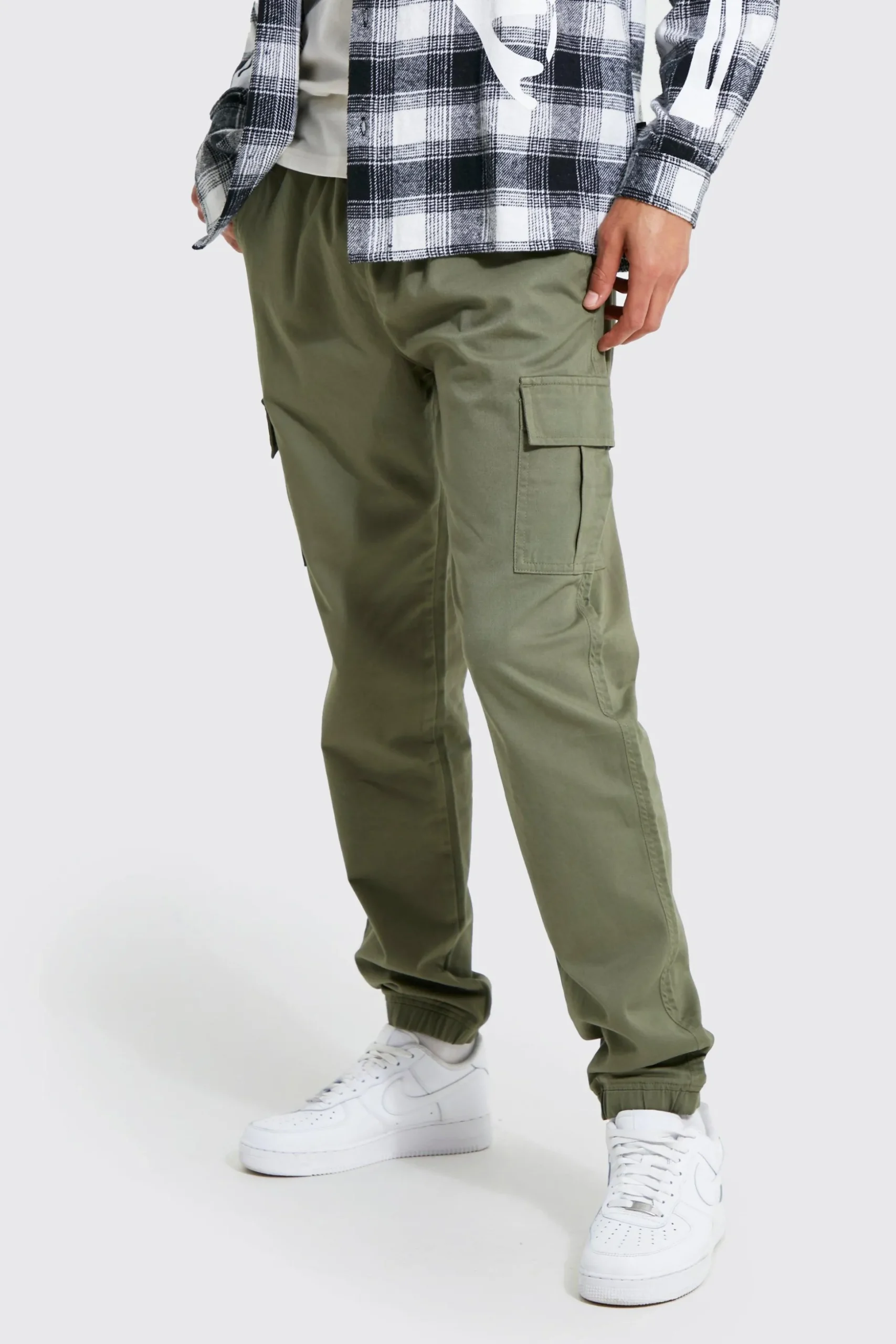 Tall Slim Fit Cargo Trousers | BoohooMAN UK