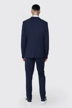Tall Slim Fit Suit In Navy | BoohooMAN UK