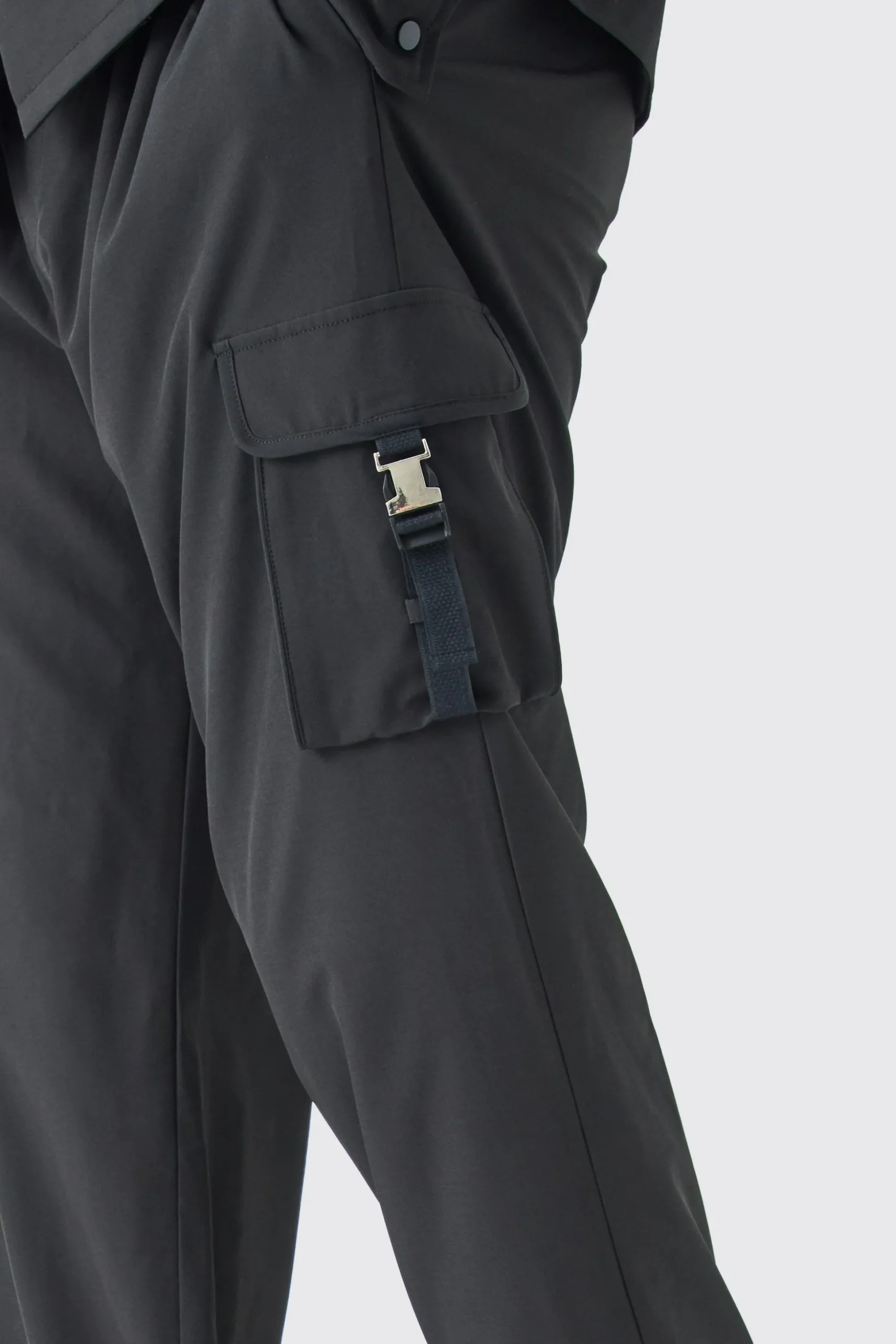 Tall Technical Stretch Elasticated Waist Utility Cargo Trouser | BoohooMAN UK
