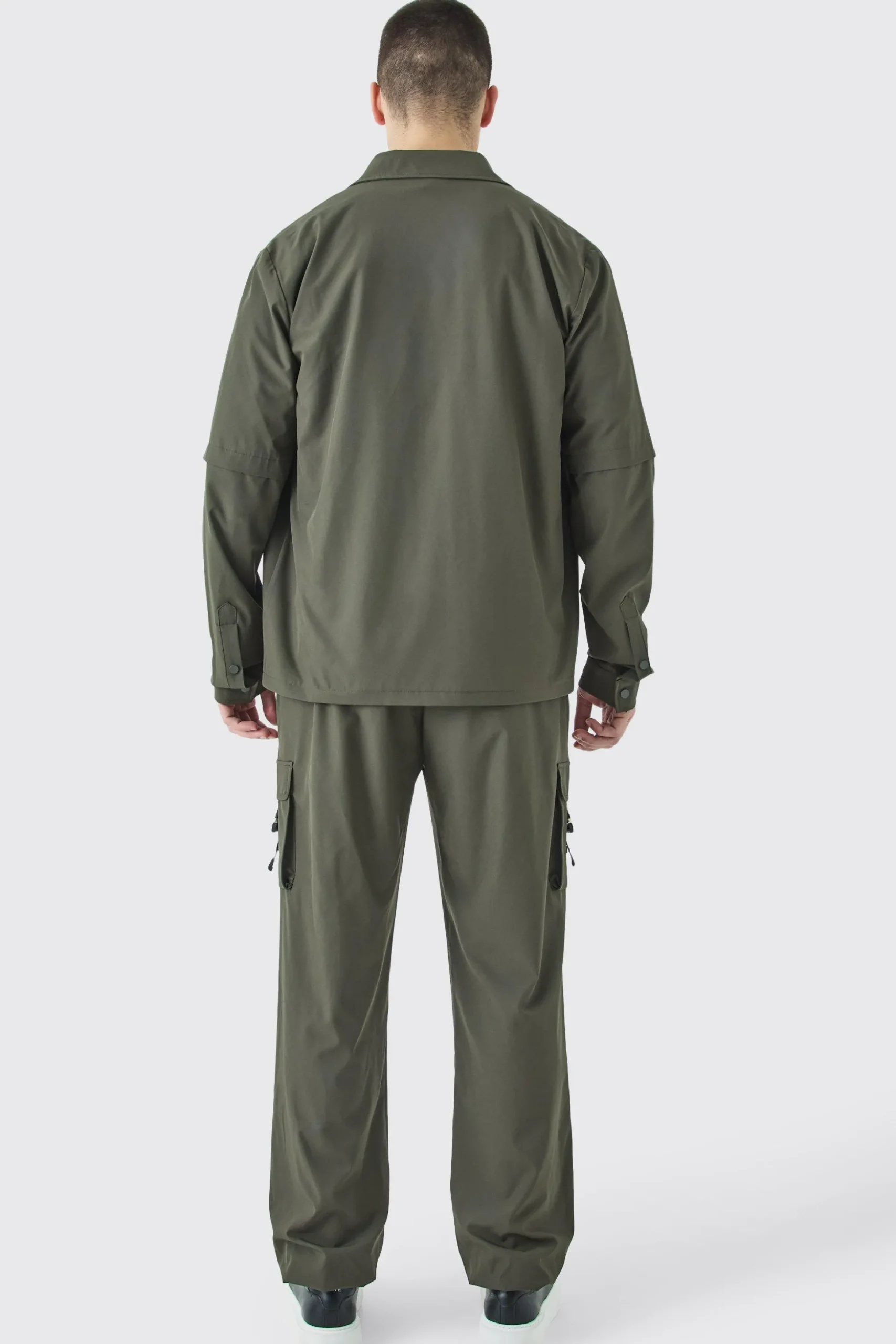 Tall Technical Stretch Harrington Utility Jacket | BoohooMAN UK