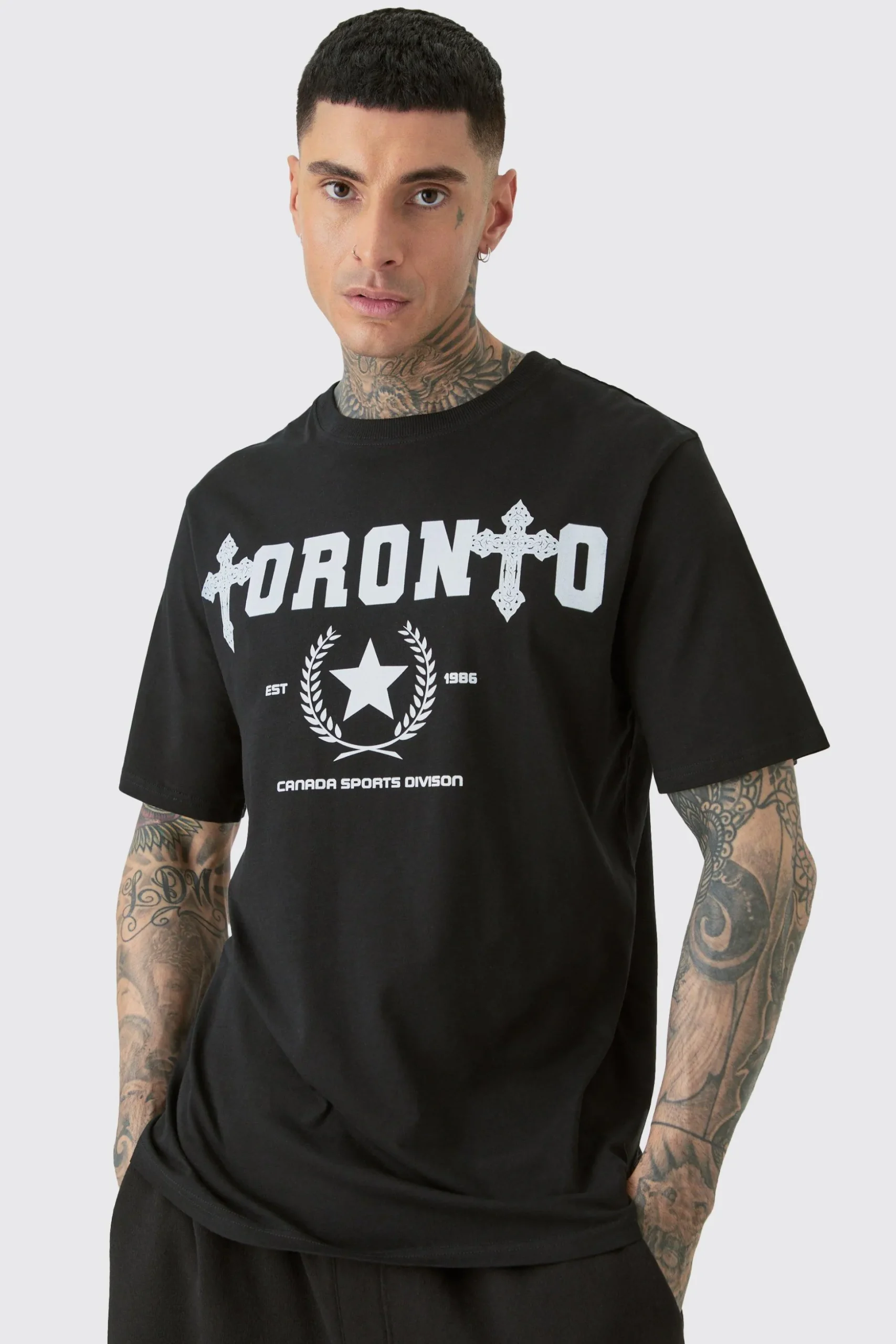 Tall Toronto Print T-shirt | BoohooMAN UK