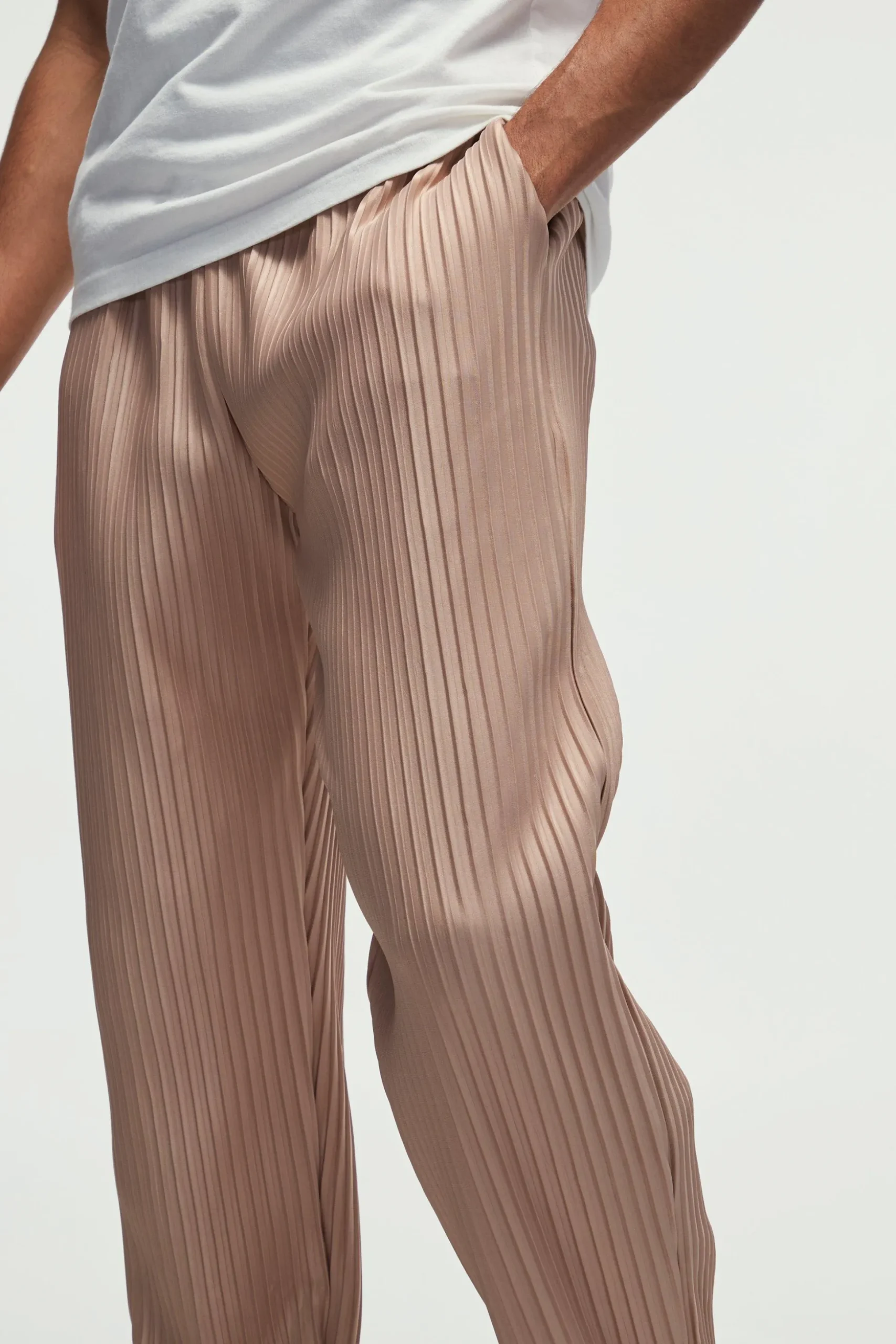 Tapered Fit Elasticated Waist Pleated Trouser | BoohooMAN UK