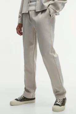 Tapered Pintuck Scuba Trouser | BoohooMAN UK