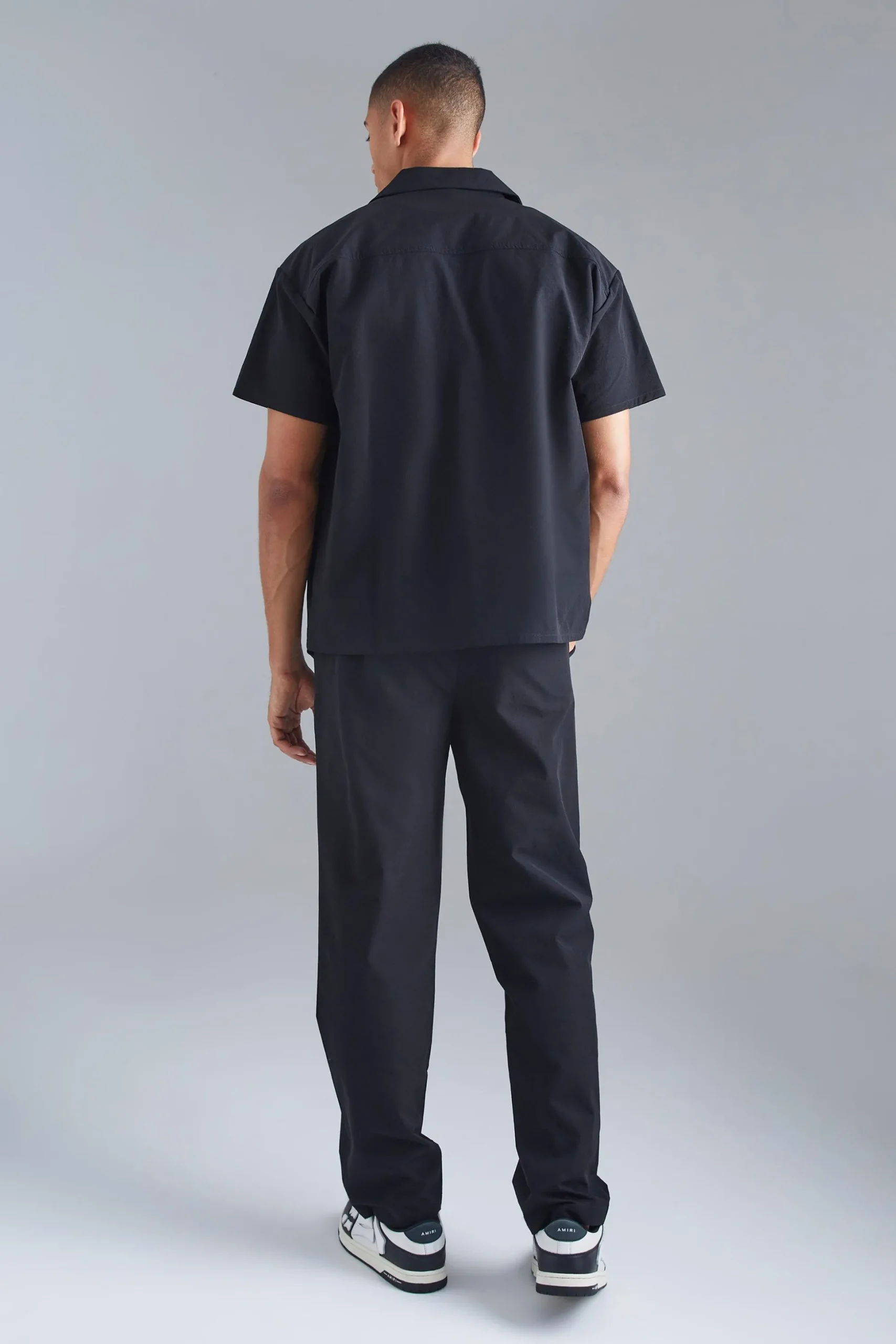 Technical Stretch Boxy Shirt & Trouser | BoohooMAN UK