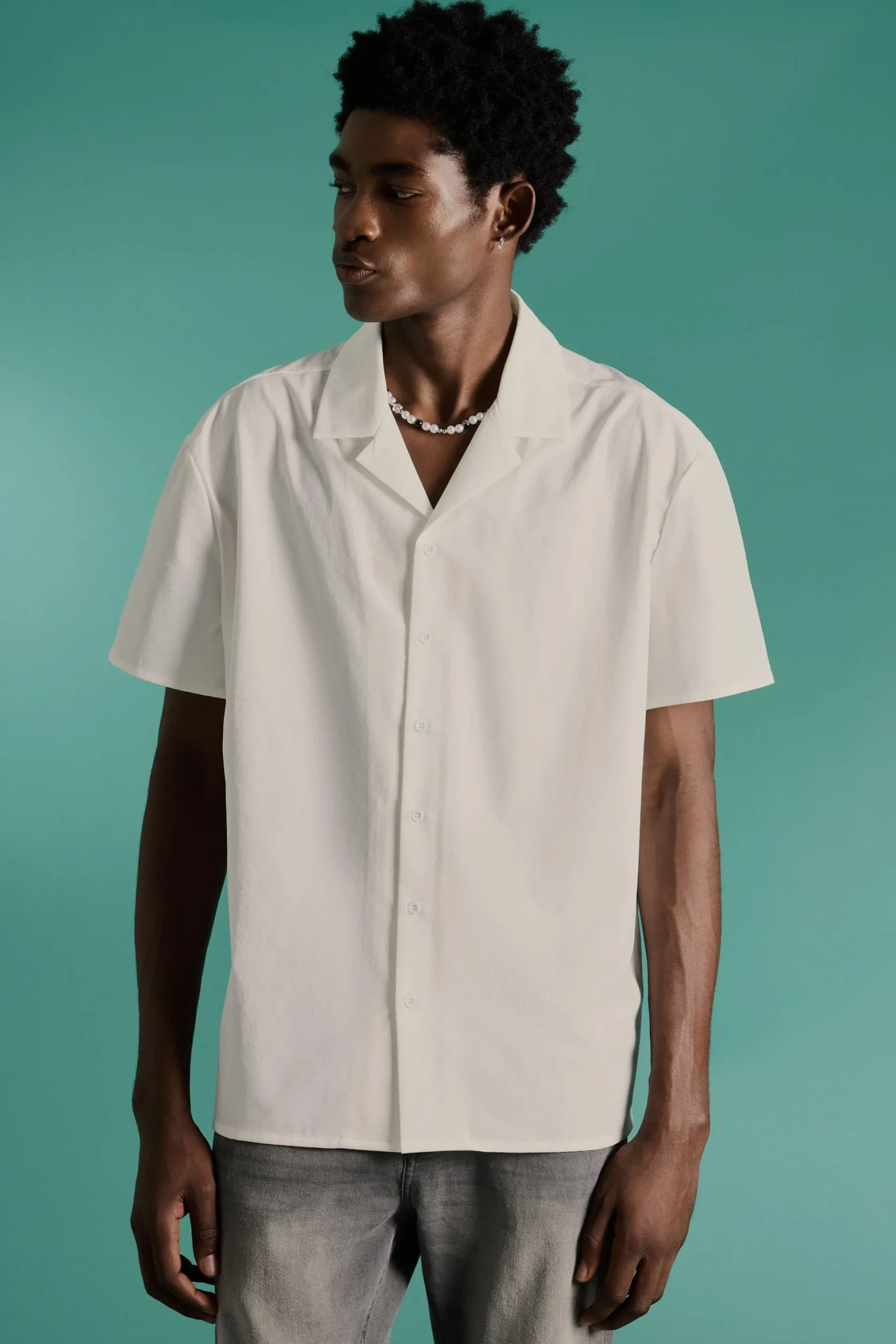 Technical Stretch Oversized Short Sleeve Shirt | BoohooMAN UK