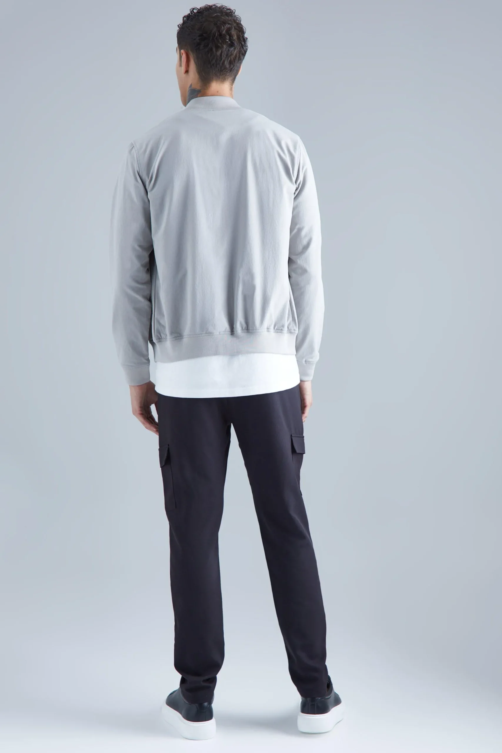 Technical Stretch Smart Bomber | BoohooMAN UK