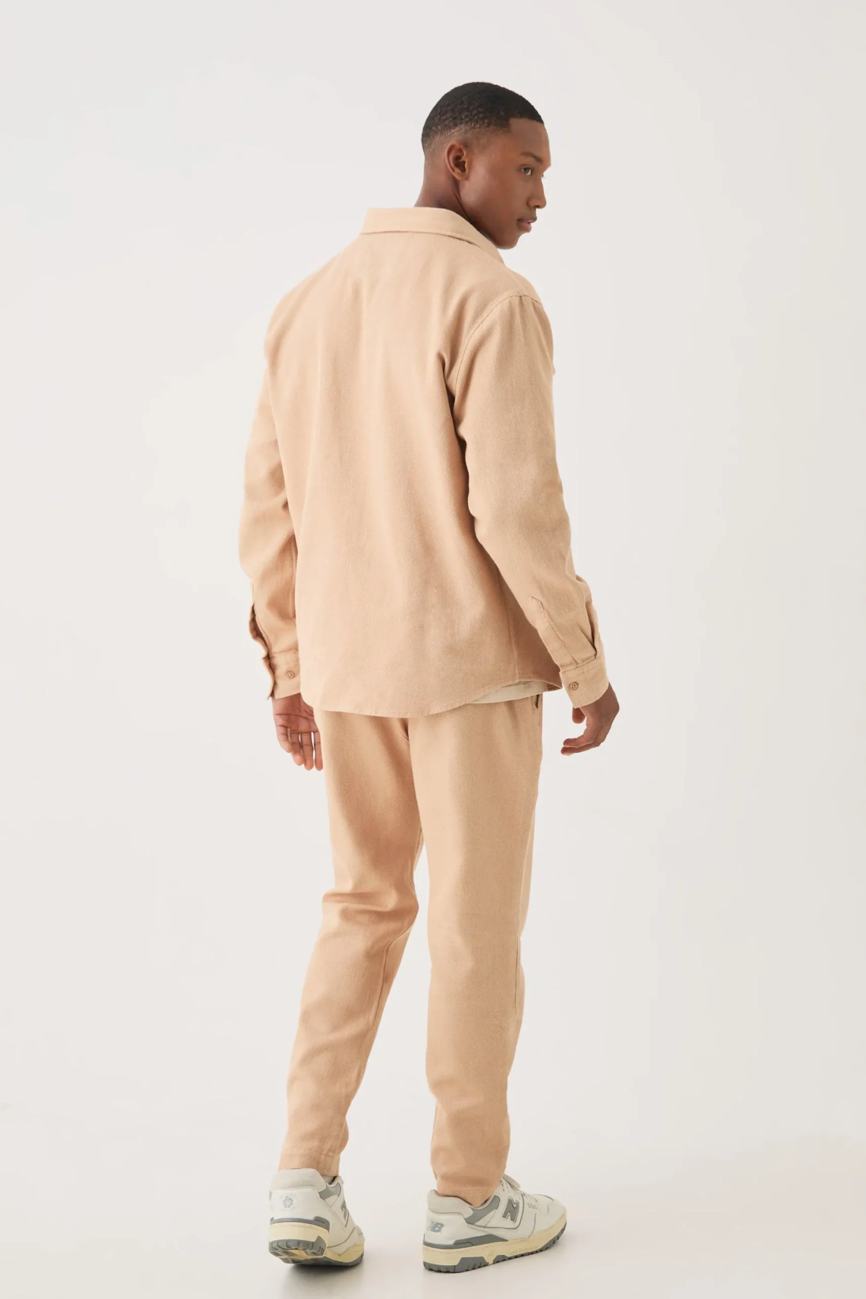 Textured Button Through Set | BoohooMAN UK