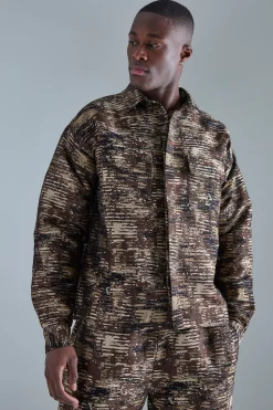 Textured Camo Patch Pocket Set | BoohooMAN UK