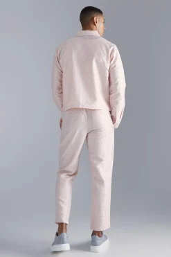 Textured Geo Boxy Zip Through Overshirt | BoohooMAN UK