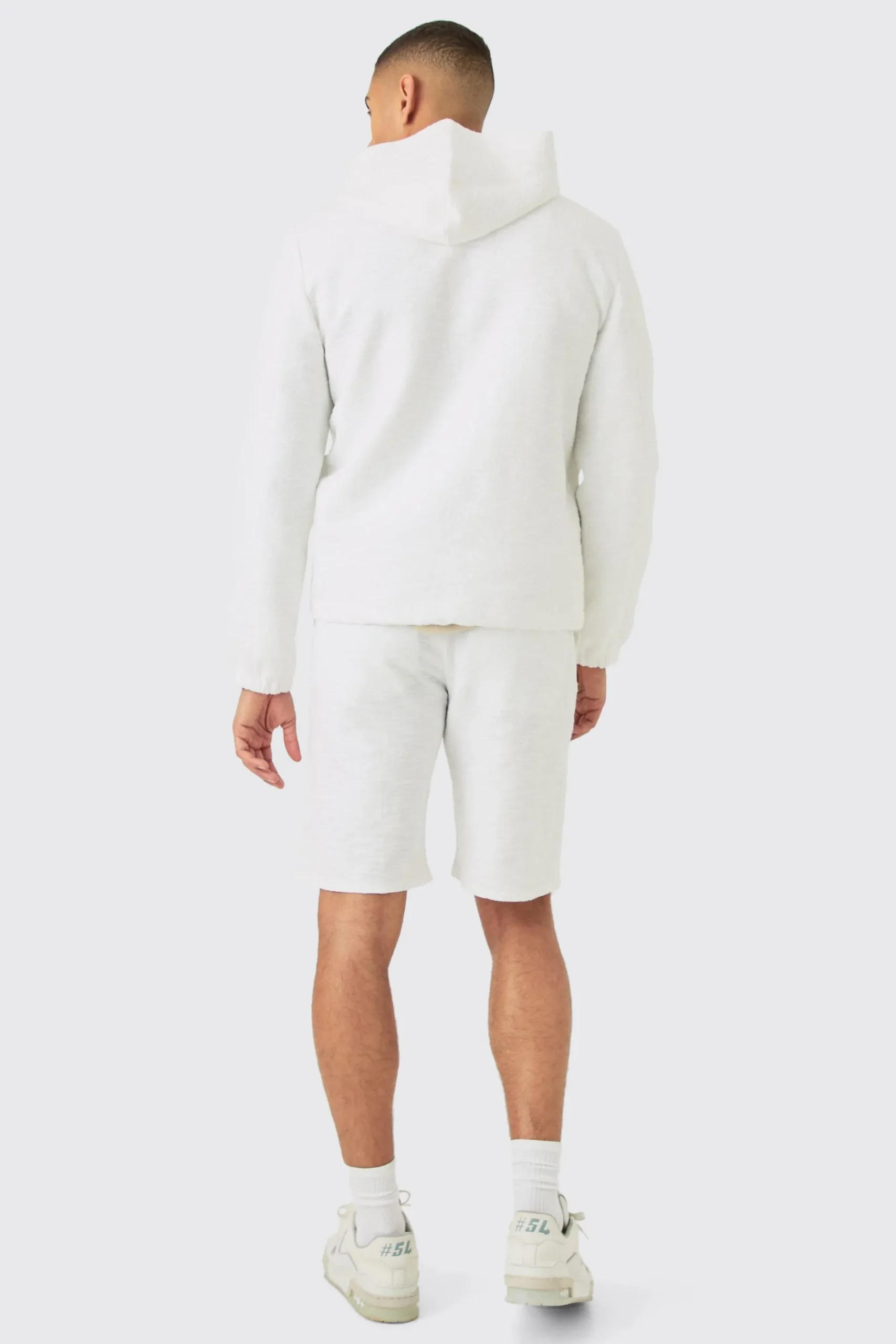 Textured Jacquard Smart Hooded Jacket | BoohooMAN UK
