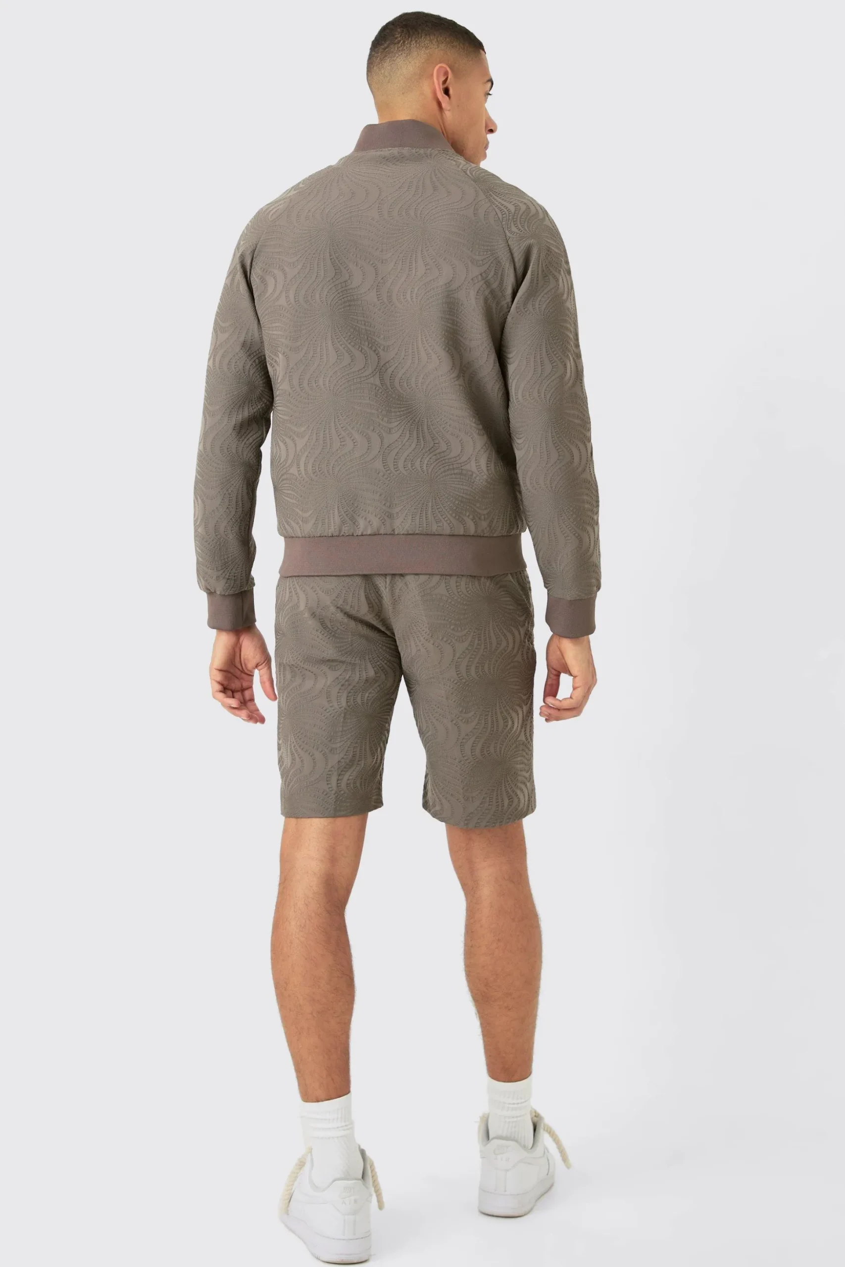 Textured Regular Fit Tailored Bomber Jacket | BoohooMAN UK