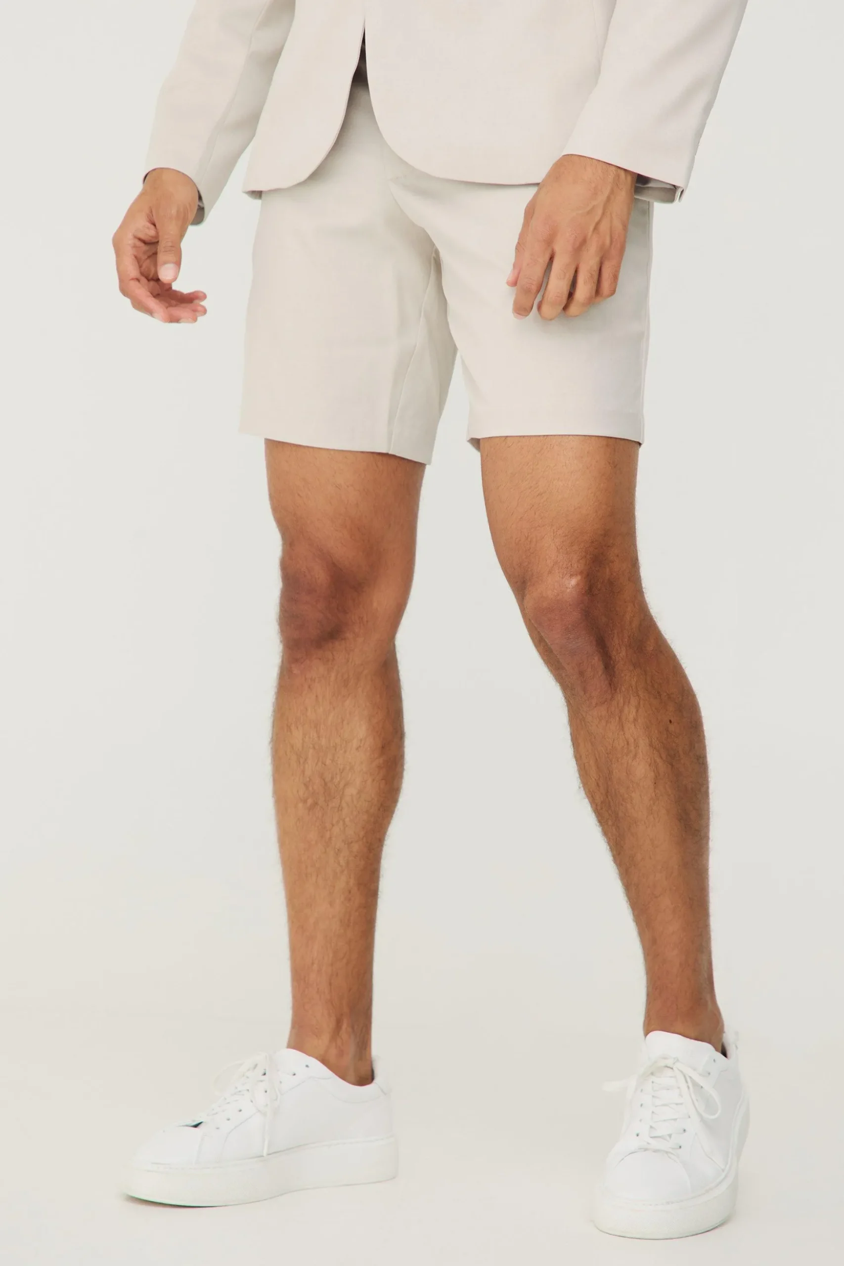 Textured Slim Fit Suit Shorts | BoohooMAN UK