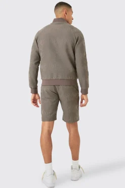 Textured Straight Fit Pintuck Tailored Shorts | BoohooMAN UK