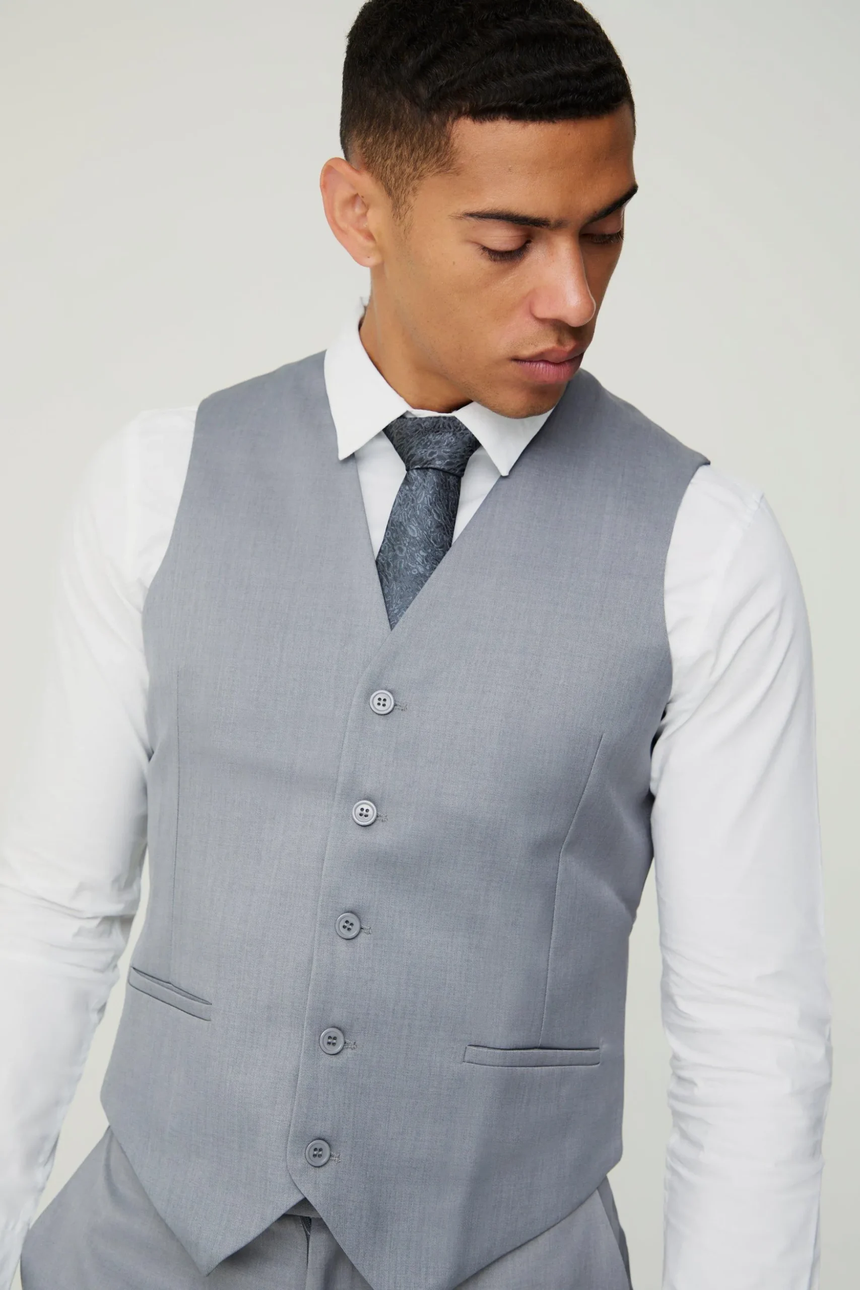 Textured Waistcoat | BoohooMAN UK