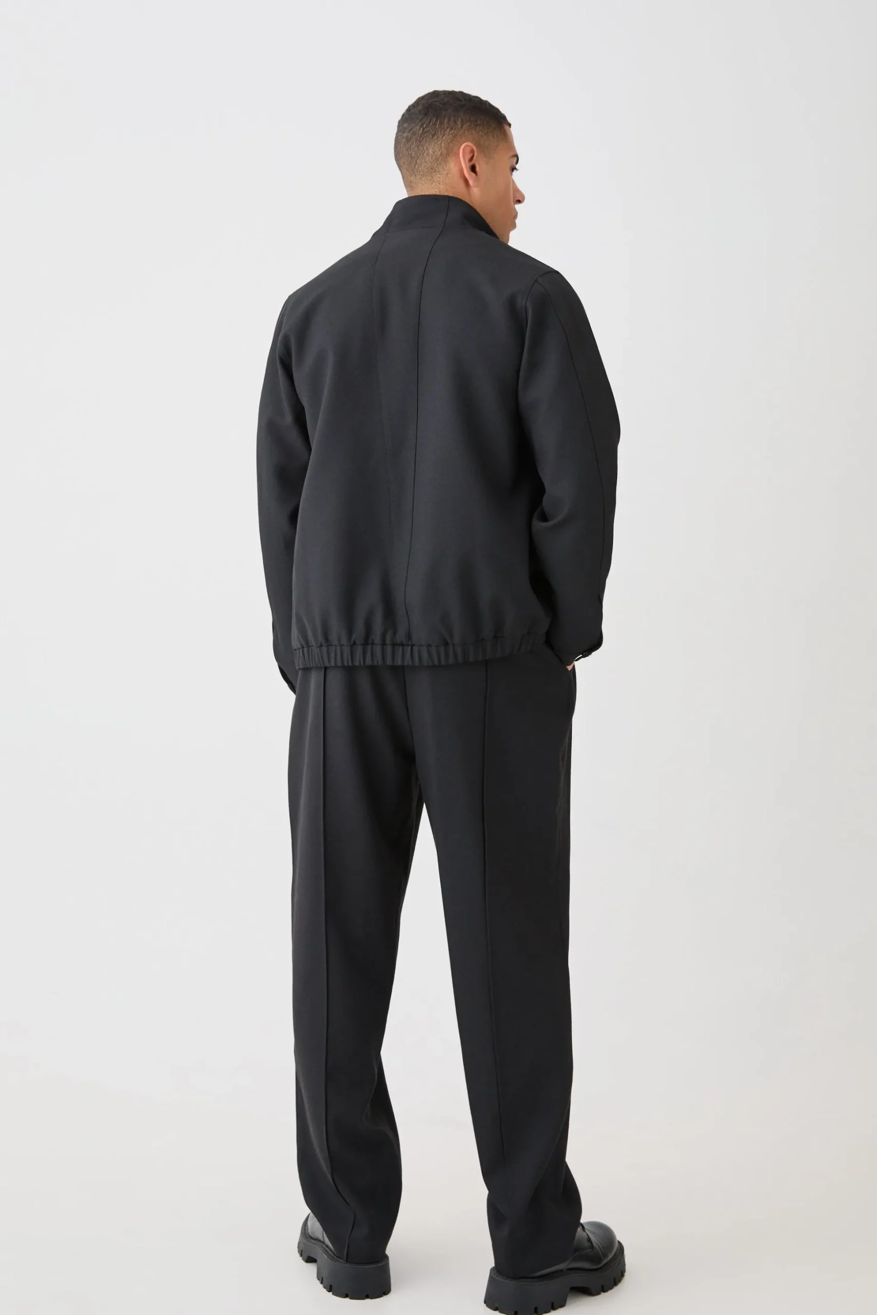 Textured Zip Up Smart Jacket | BoohooMAN UK