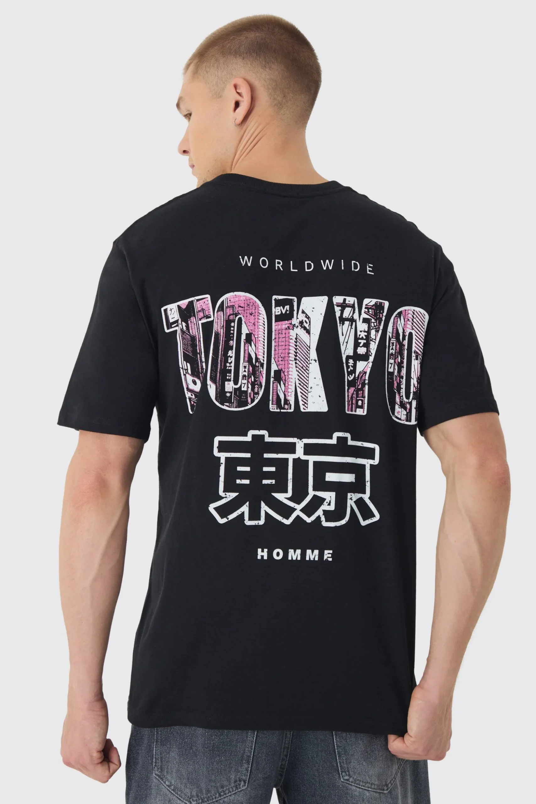 Tokyo City Back Print T-Shirt | BoohooMAN UK
