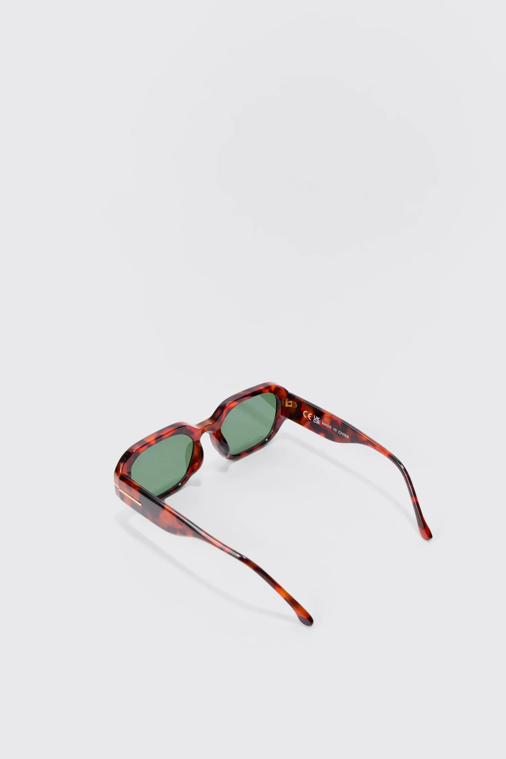 Tortoise Hexagonal Sunglasses In Brown | BoohooMAN UK