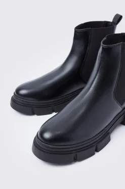 Track Sole Chelsea Boot | BoohooMAN UK