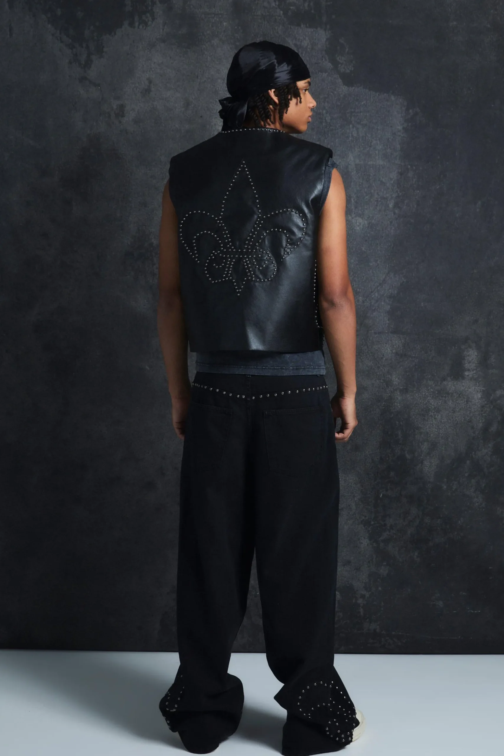 Trippie Redd Baggy Rigid Studded Applique Denim Jeans | BoohooMAN UK