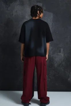 Trippie Redd Elasticated Waist Relaxed Technical Stretch Cargo Trousers | BoohooMAN UK